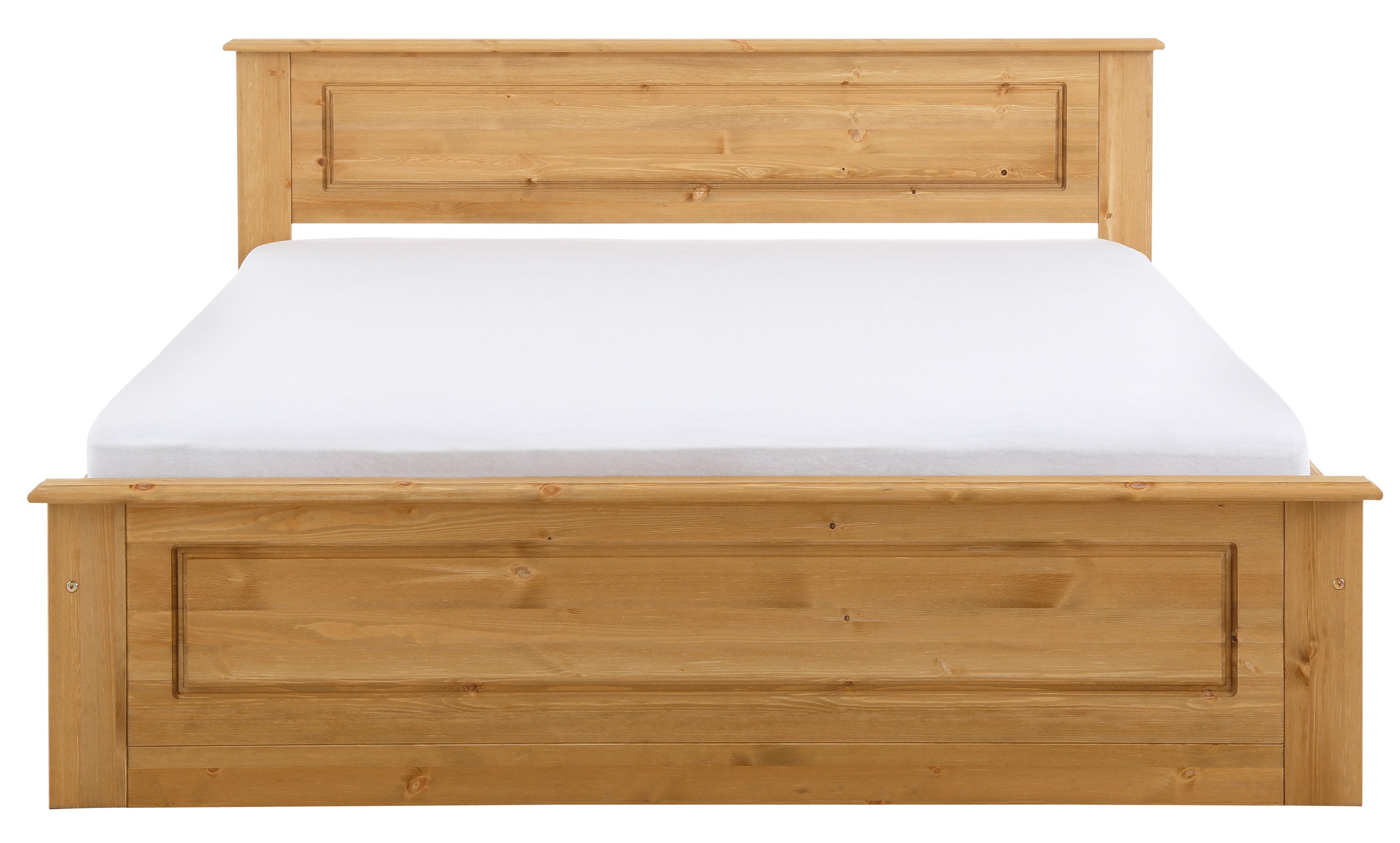 Home affaire Massief houten ledikant Madrid, landelijke stijl, hoge belasting! van fsc®-gecertificeerd grenen, inclusief lattenbodem, cassette-look