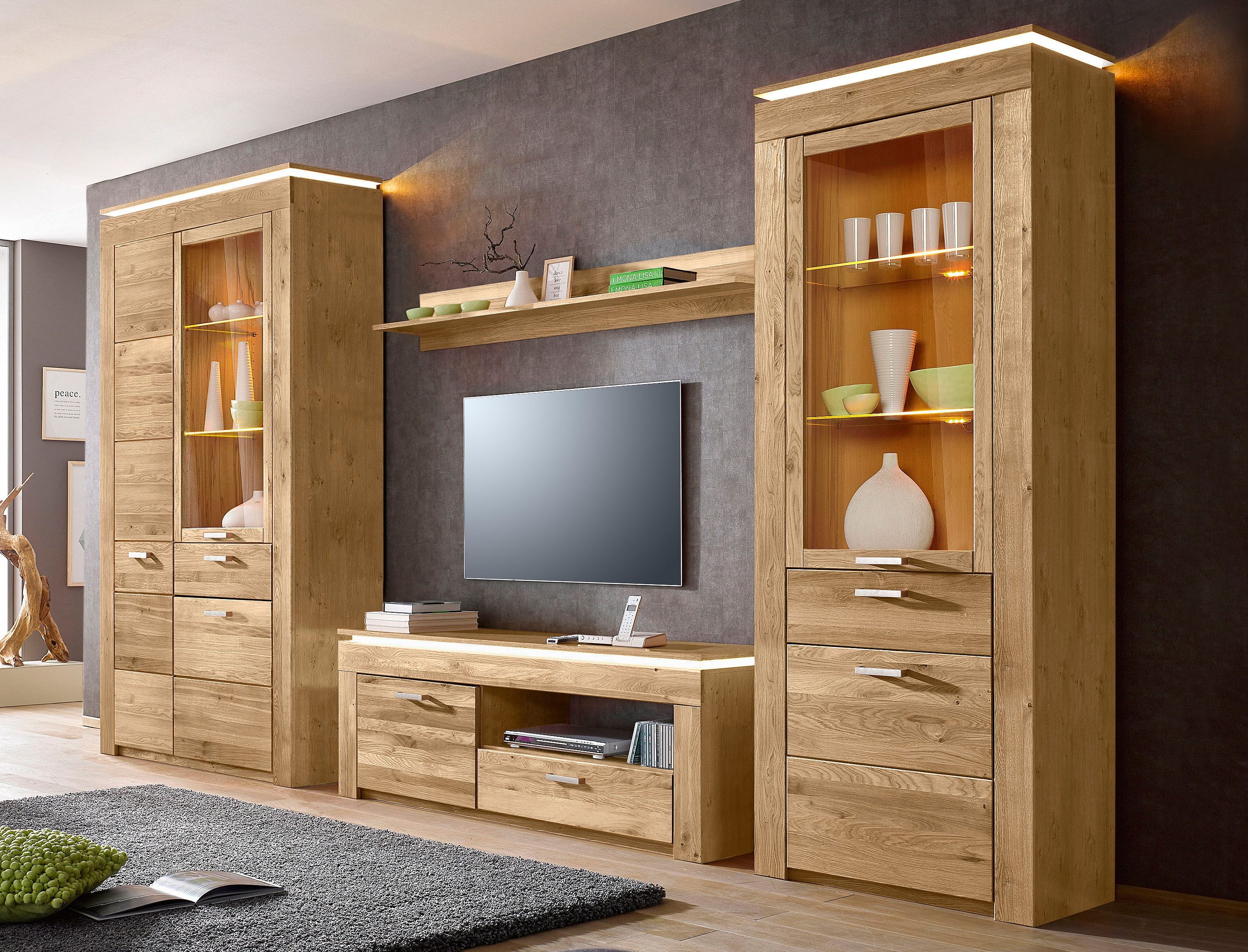 VOGL Möbelfabrik Wandmeubel (set, 4-delig) tv-wandmeubels bruin