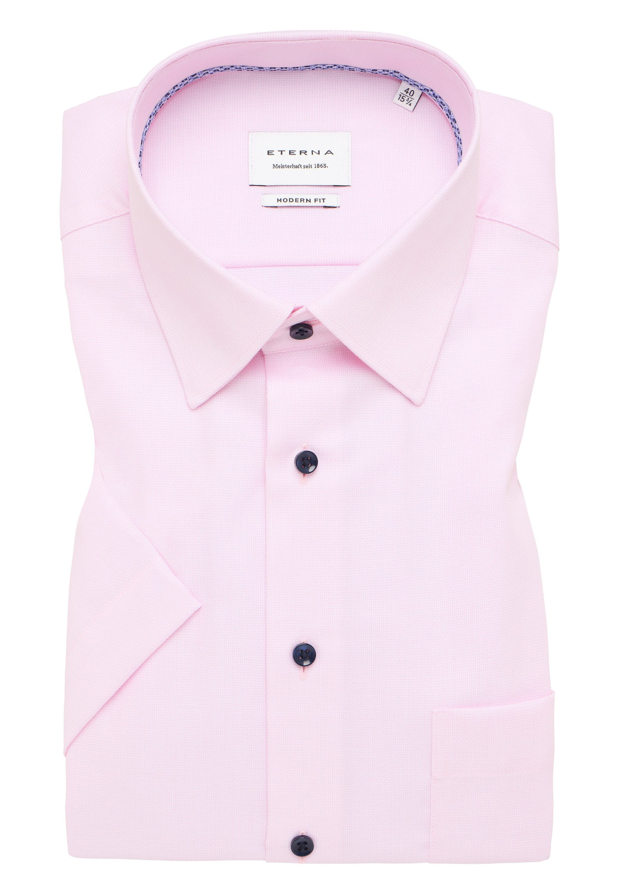 Eterna Overhemd met korte mouwen MODERN FIT NON IRON (strijkvrij)