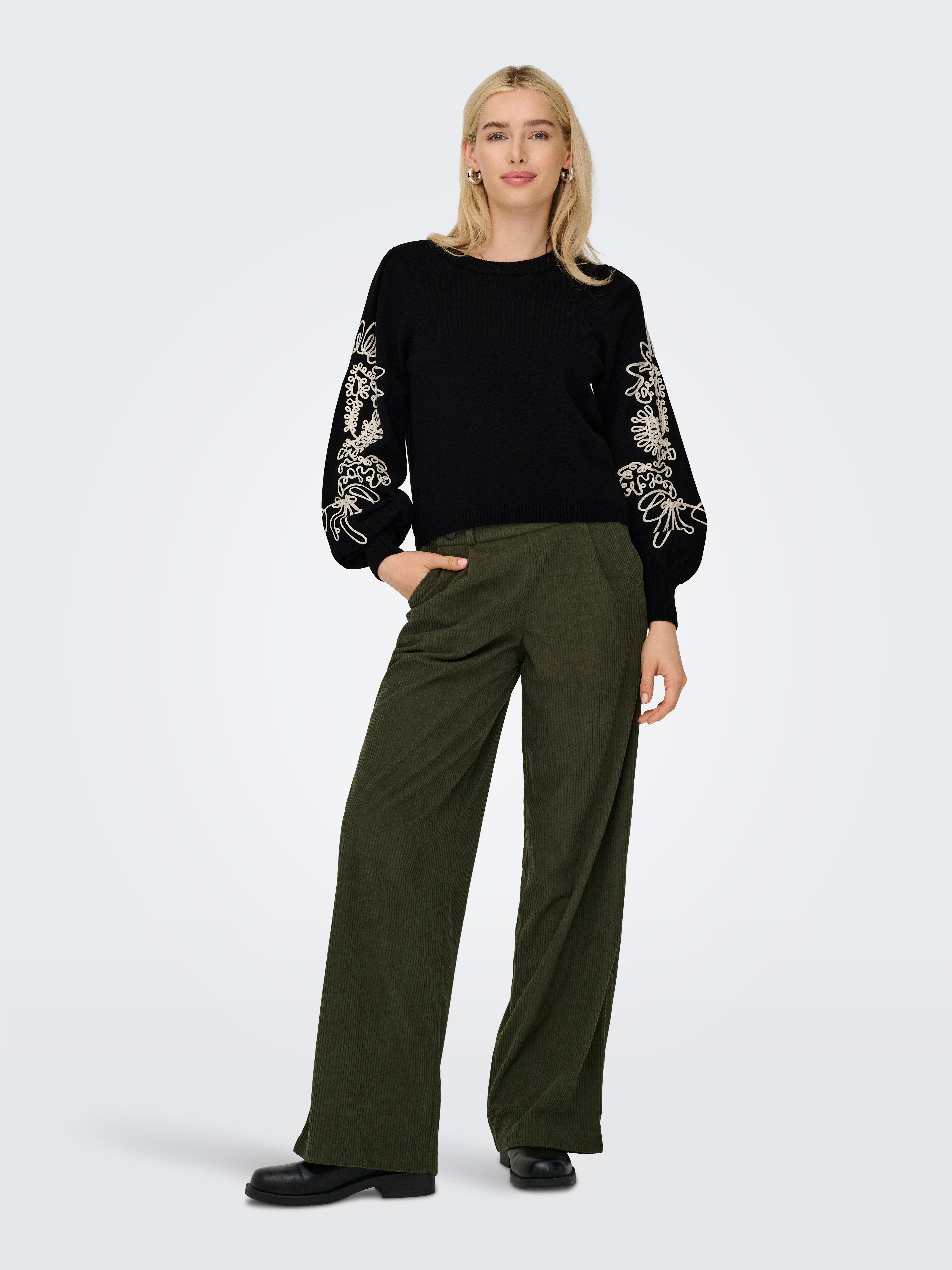 Only Gebreide trui ONLMAGNOLIA LS DETAIL PULLOVER KNT NOOS