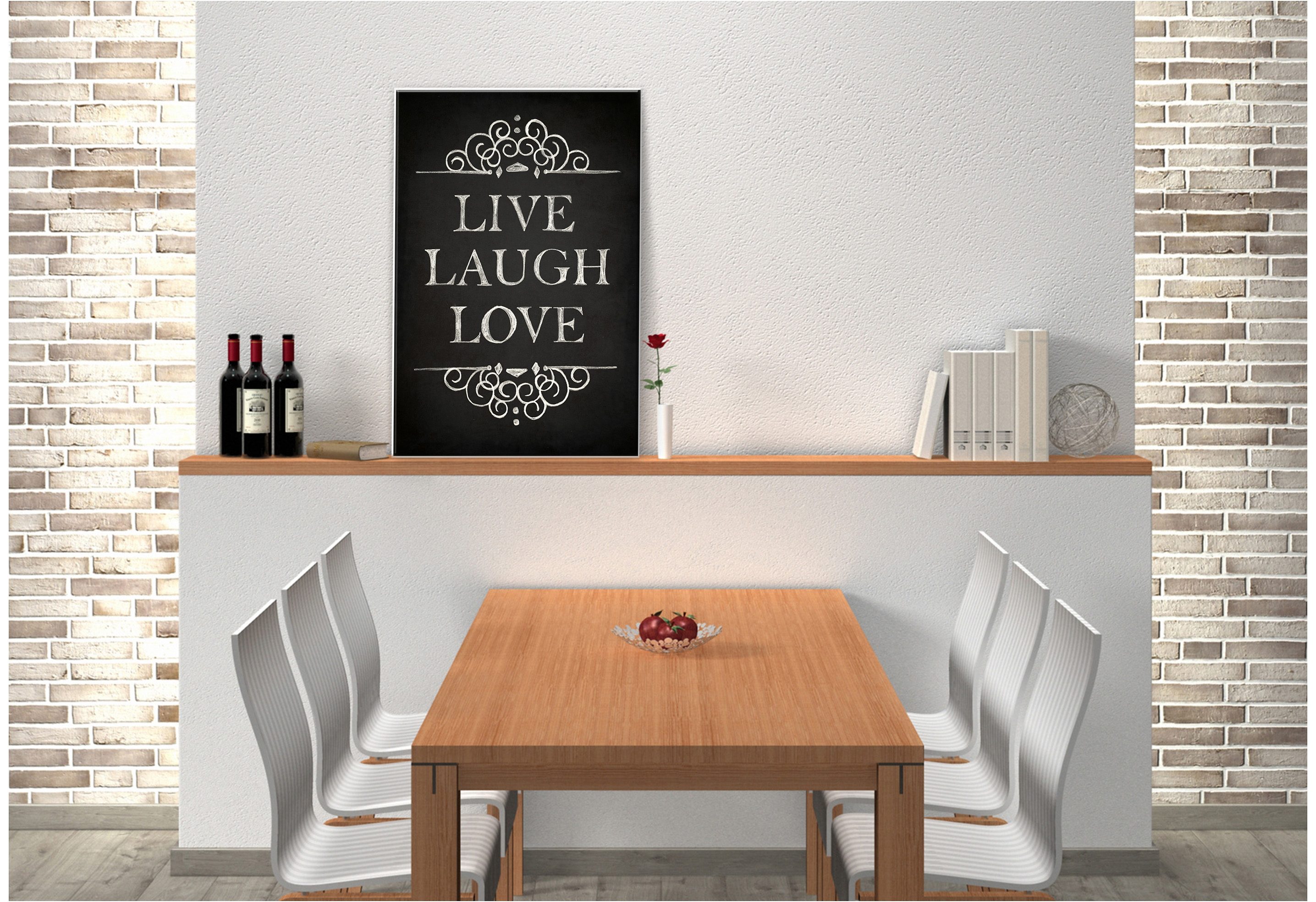 Home affaire artprint van hardschuim Live Laugh Love, in 4 afmetingen