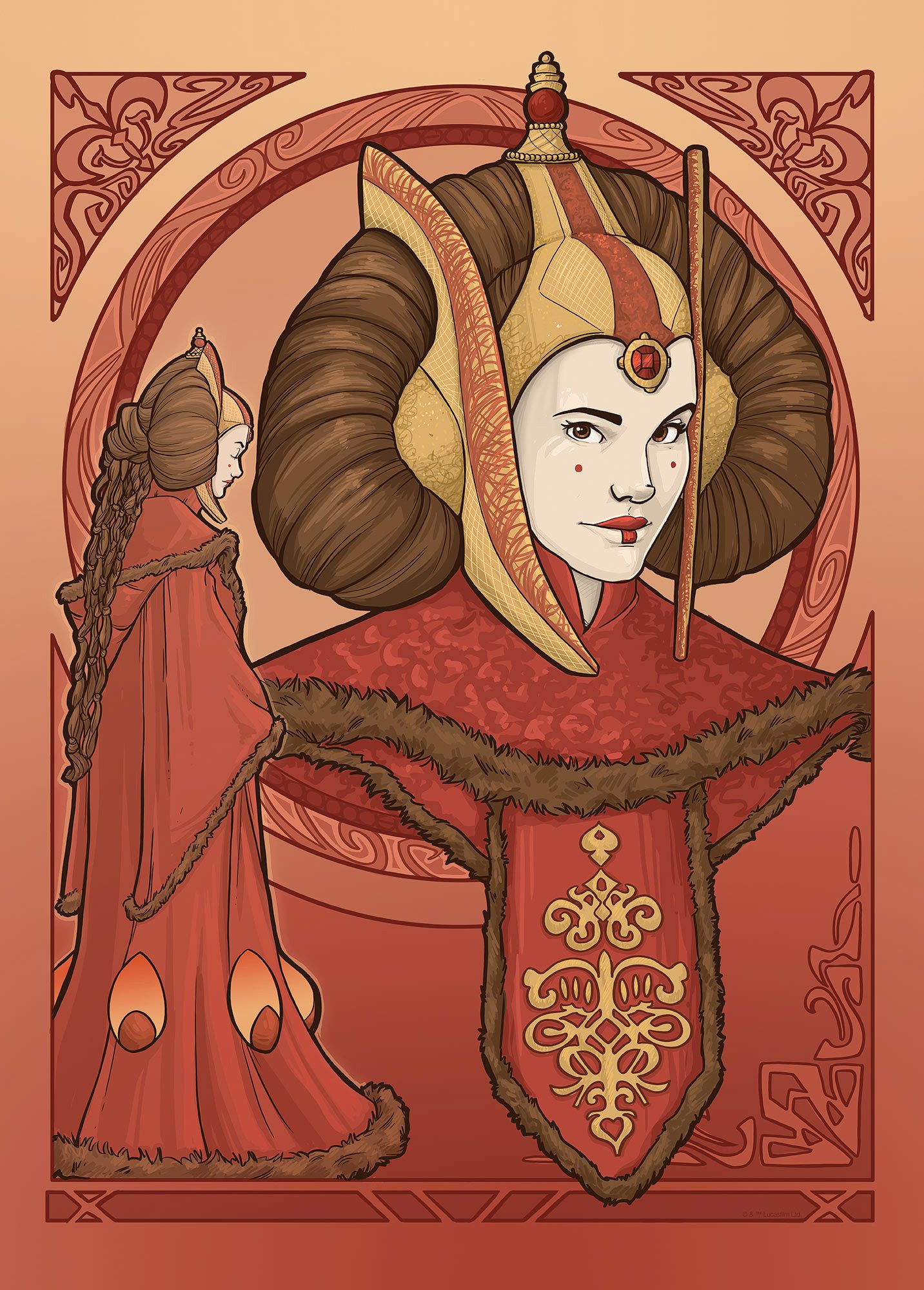 Komar Artprint Star Wars Queen Padmé Amidala 300 x 280 cm (breedte x hoogte) - behang, vlies, woonkamer, slaapkamer (1 stuk)