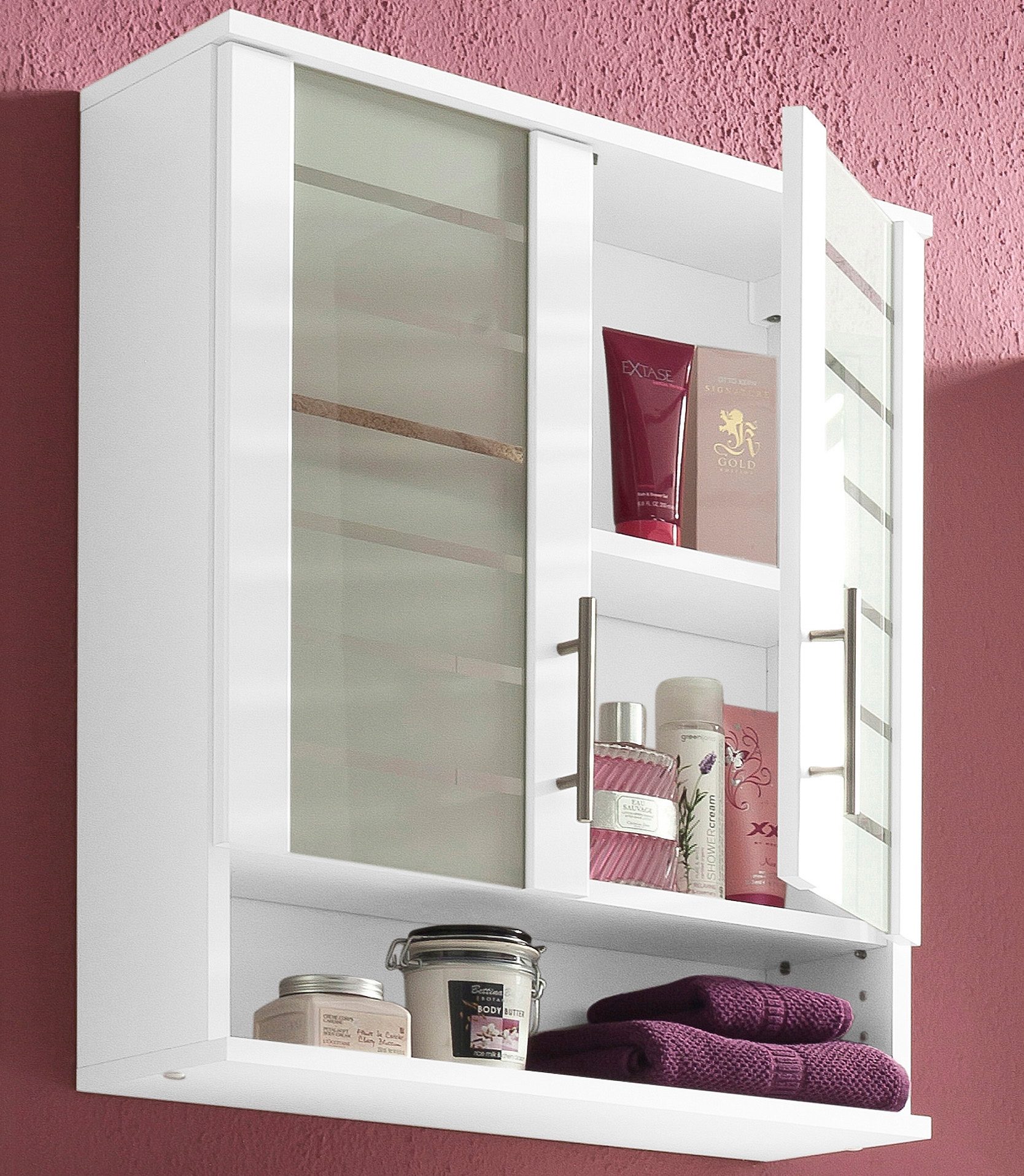 Schildmeyer Hangkast Nikosia Breedte 60 cm, met glasdeuren, hoogwaardige MDF-fronten, metalen grepen