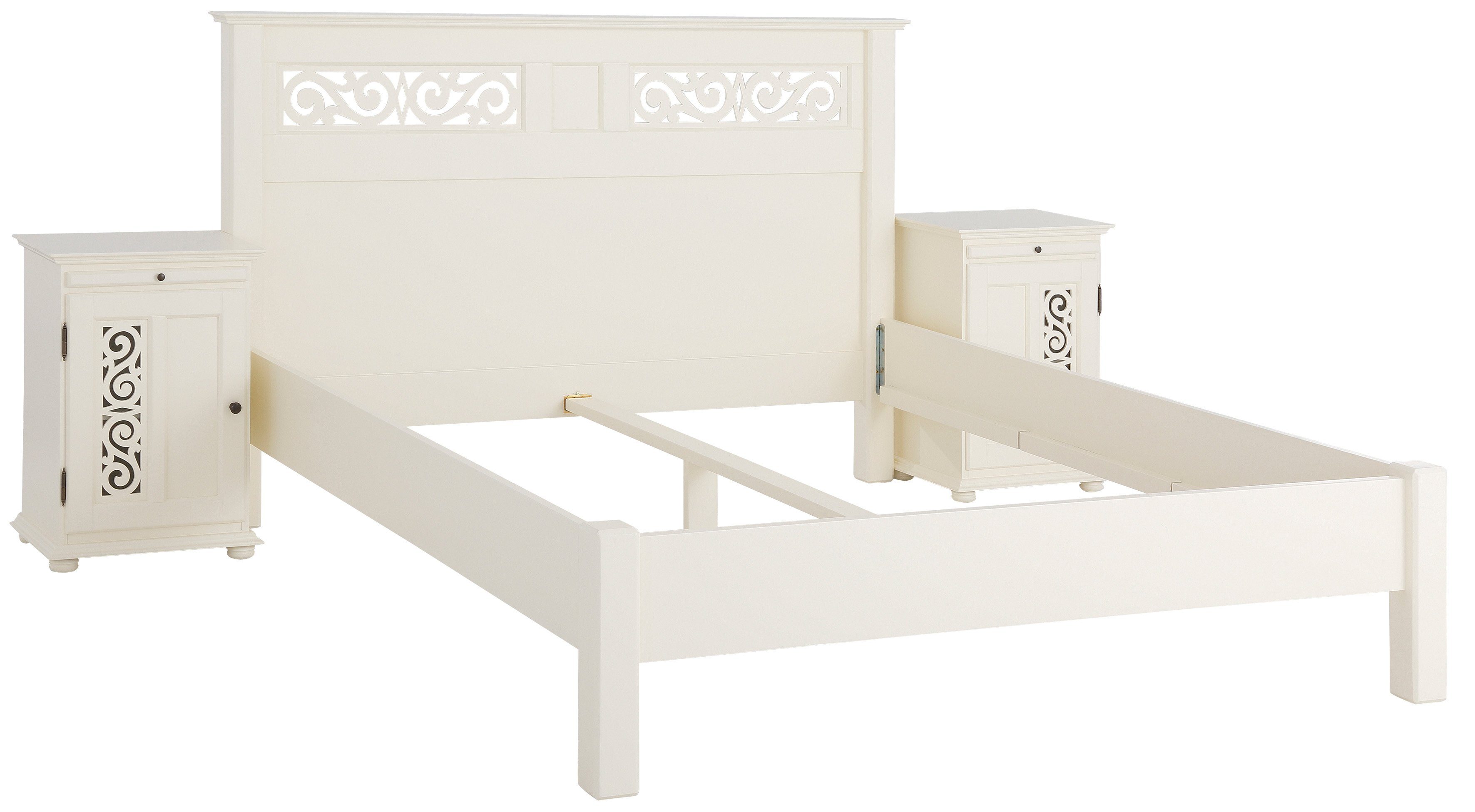 Home affaire Bed Arabeske van mooi massief beukenhout, met decoratief freeswerk in het hoofdbord