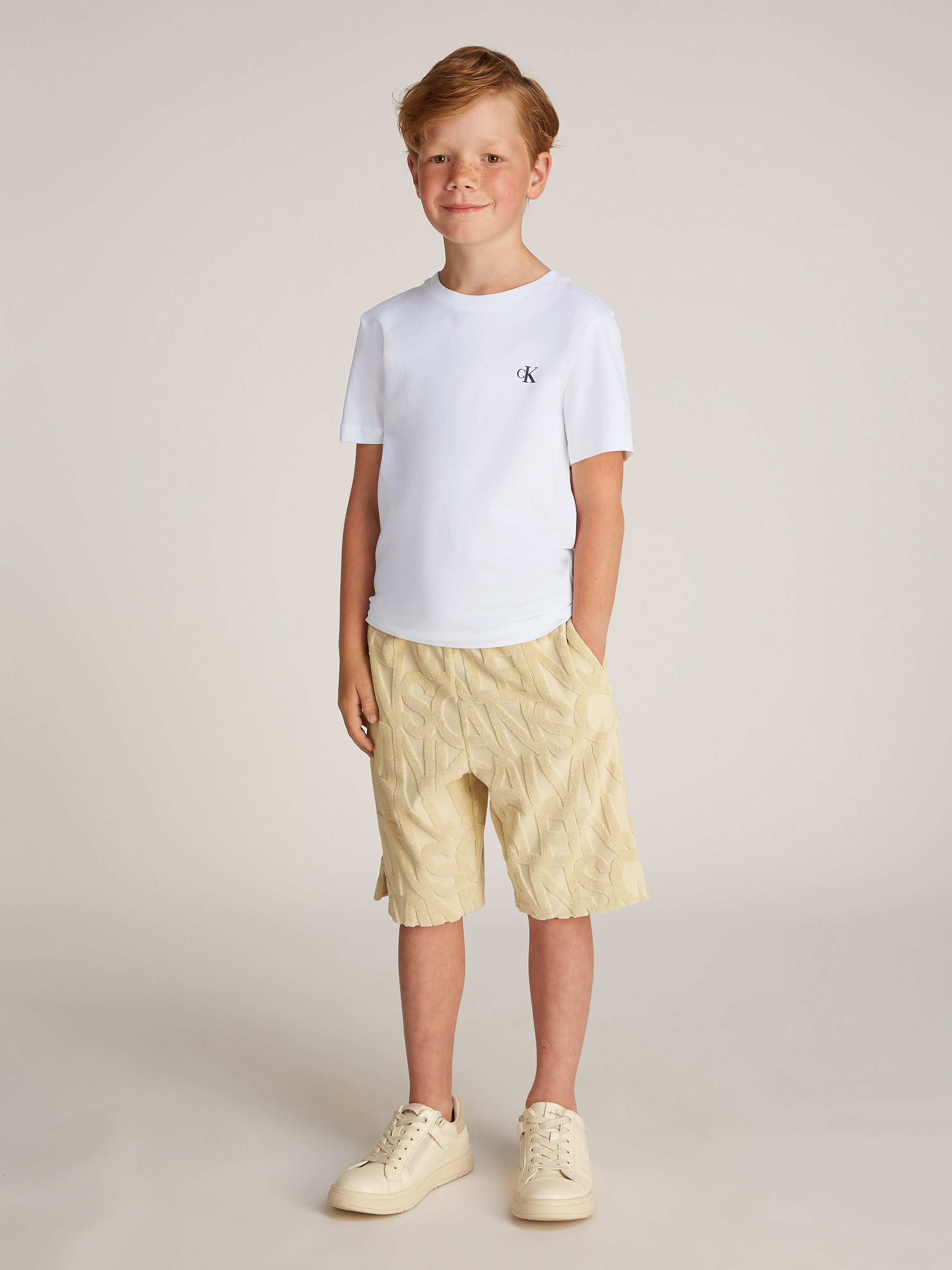 Calvin Klein T-shirt 2-PACK MONOGRAM TOP voor kinderen tot 16 jaar met logo-opdruk (2-delig)