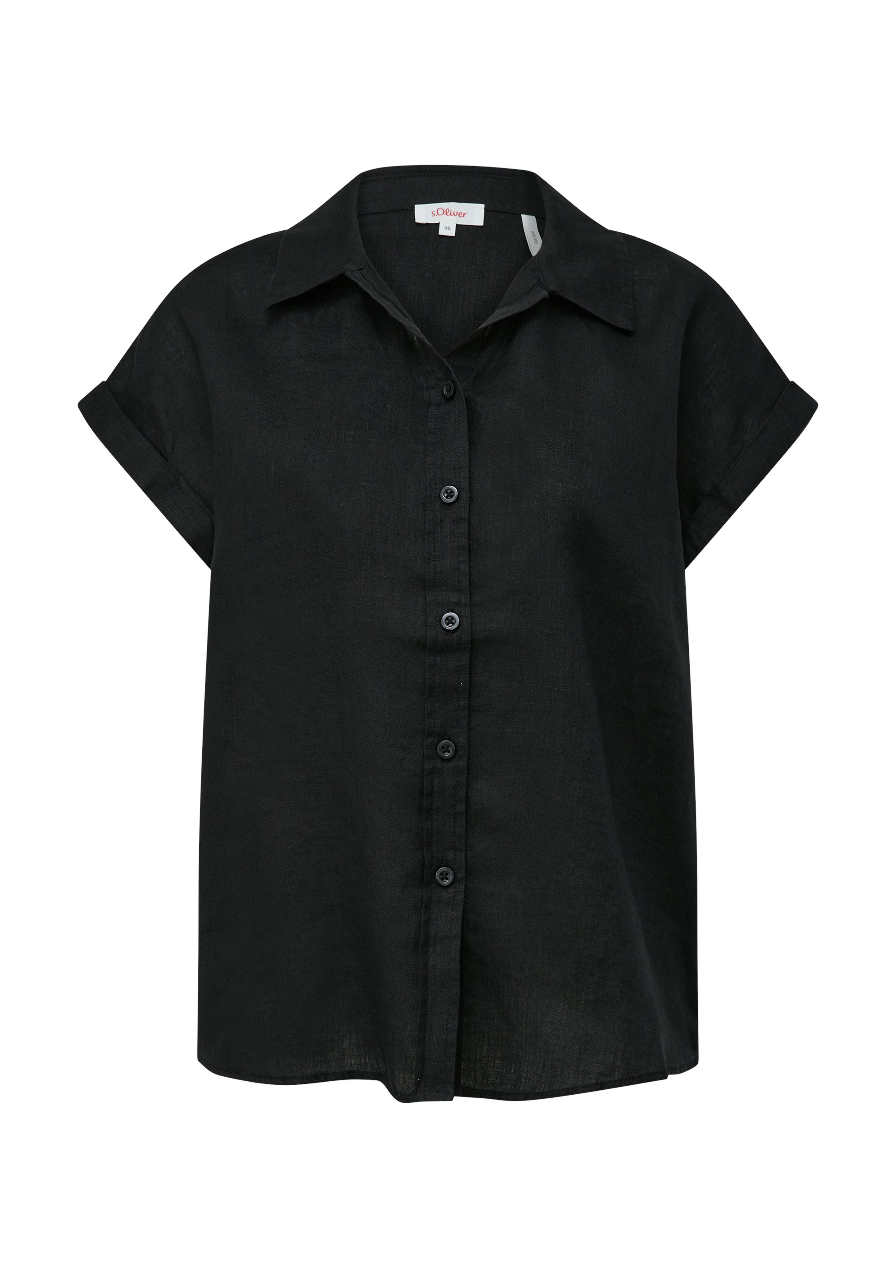 s.Oliver Blouse met korte mouwen van linnen