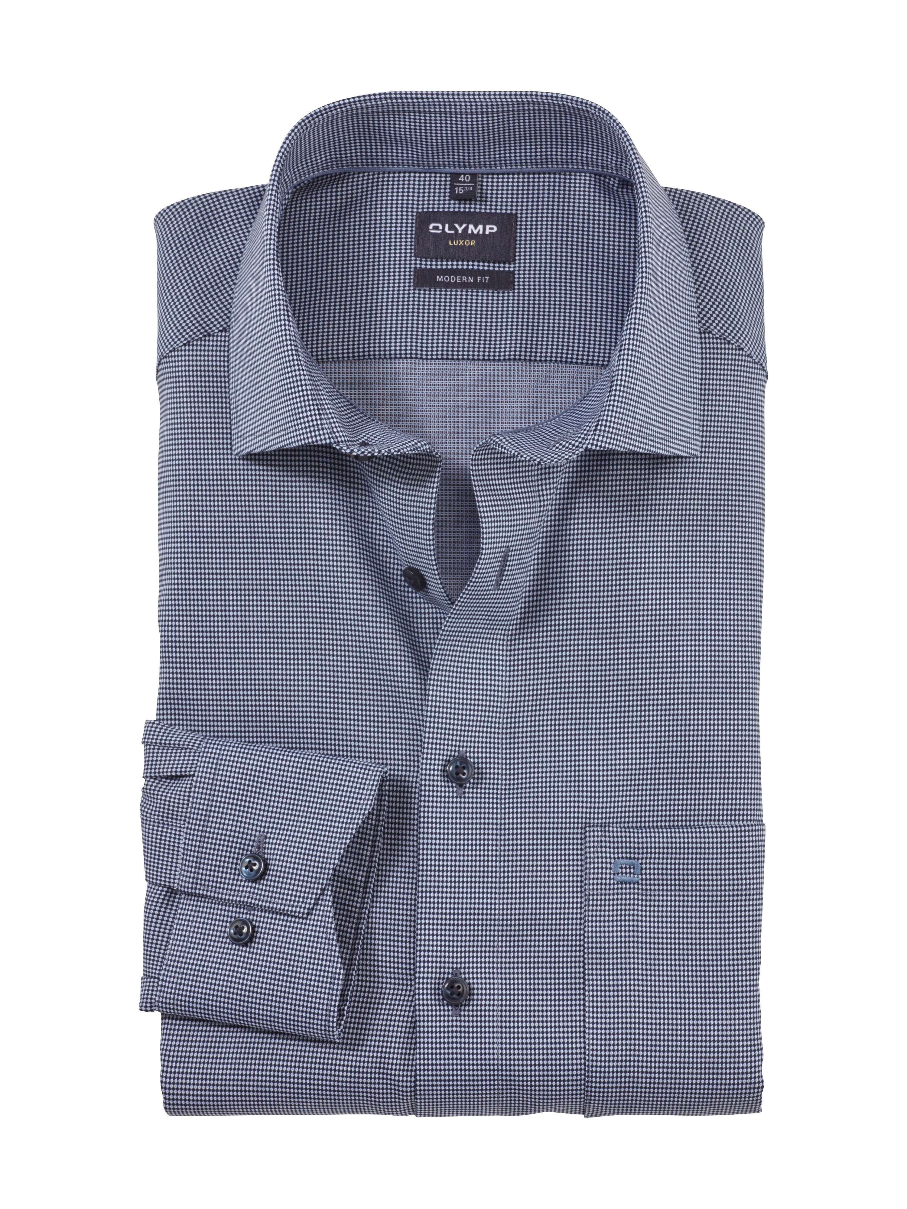 OLYMP Businessoverhemd Luxor modern fit heren zakelijke overhemden maat 48 blauw