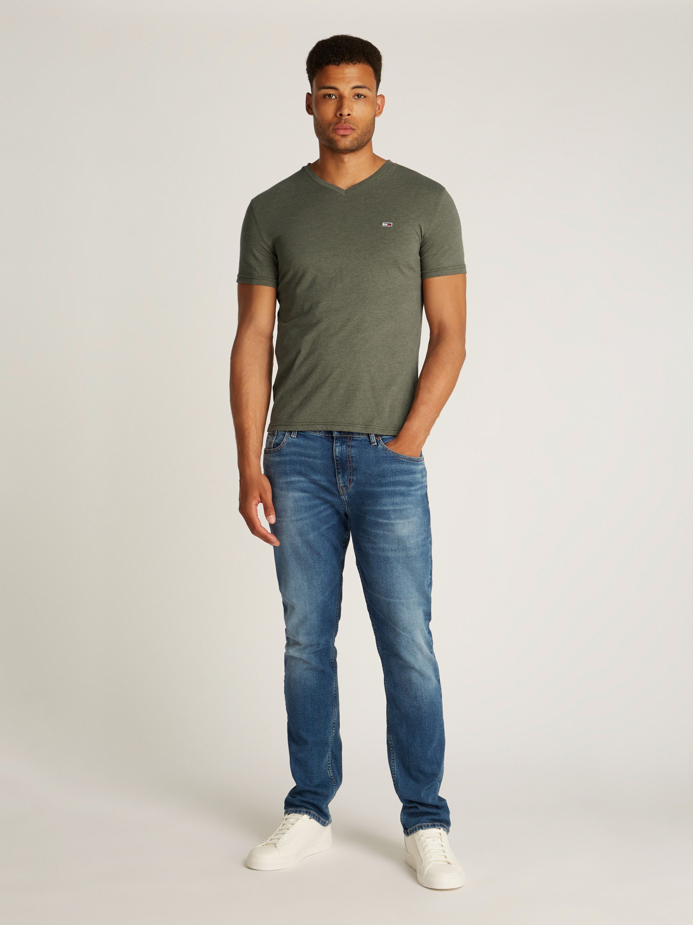 TOMMY JEANS T-shirt TJM XSLIM JASPE VNECK TEE EXT