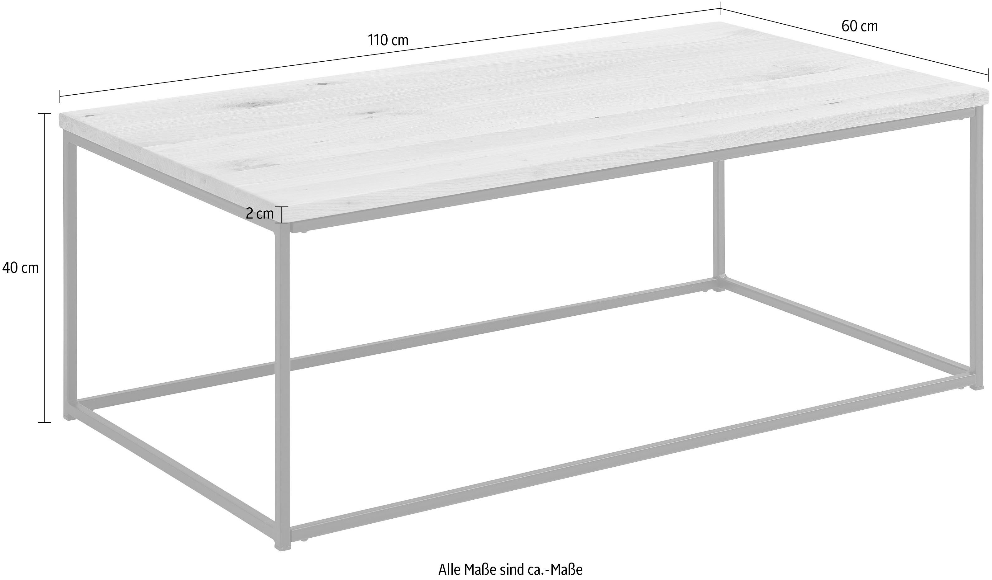 Stolkom Salontafel Thor salontafel massief hout in industriële stijl BxHxD 110x40x60 cm