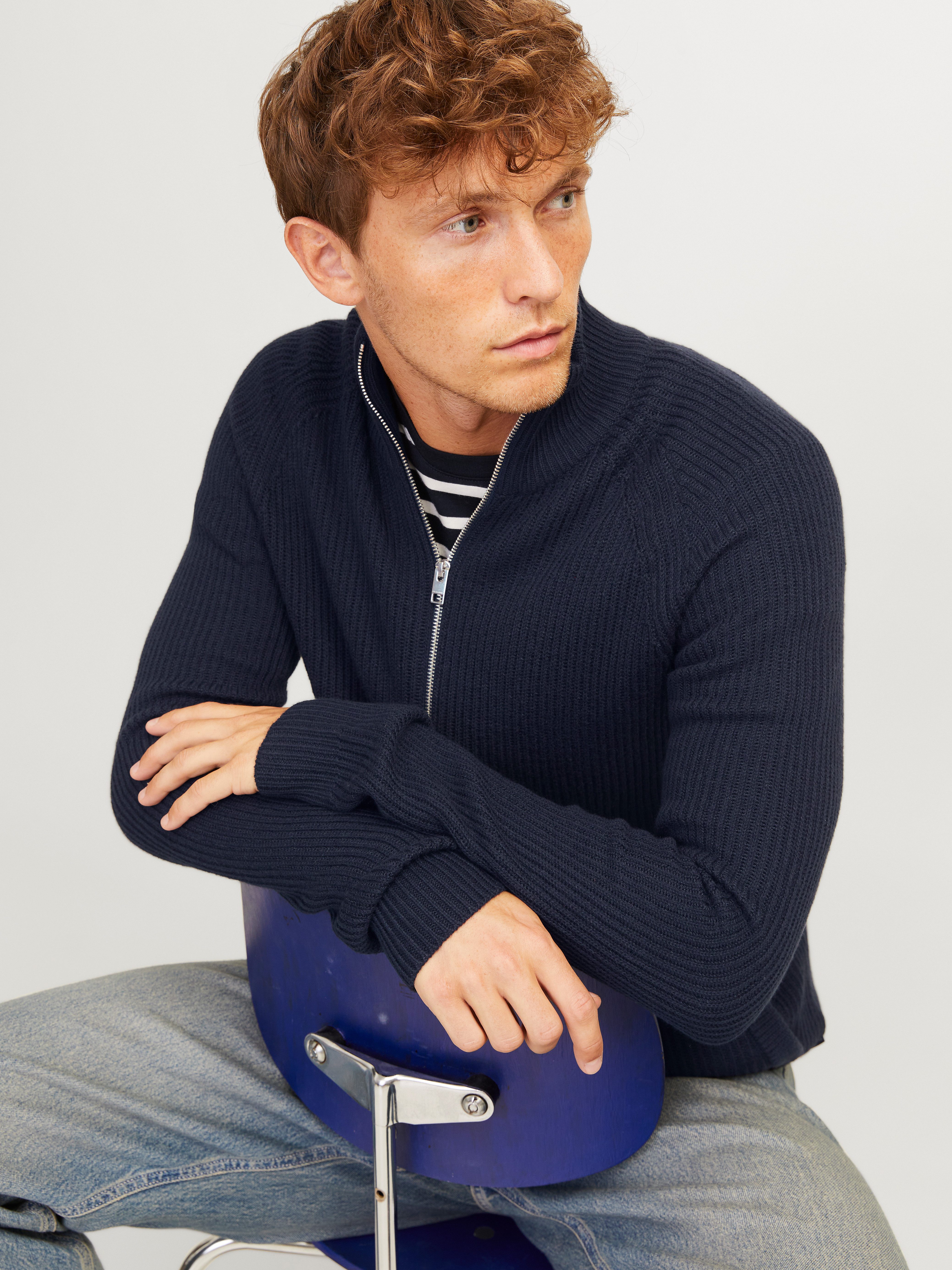 Jack & Jones Vest JJPANNEL KNIT ZIP CARDIGAN AW24