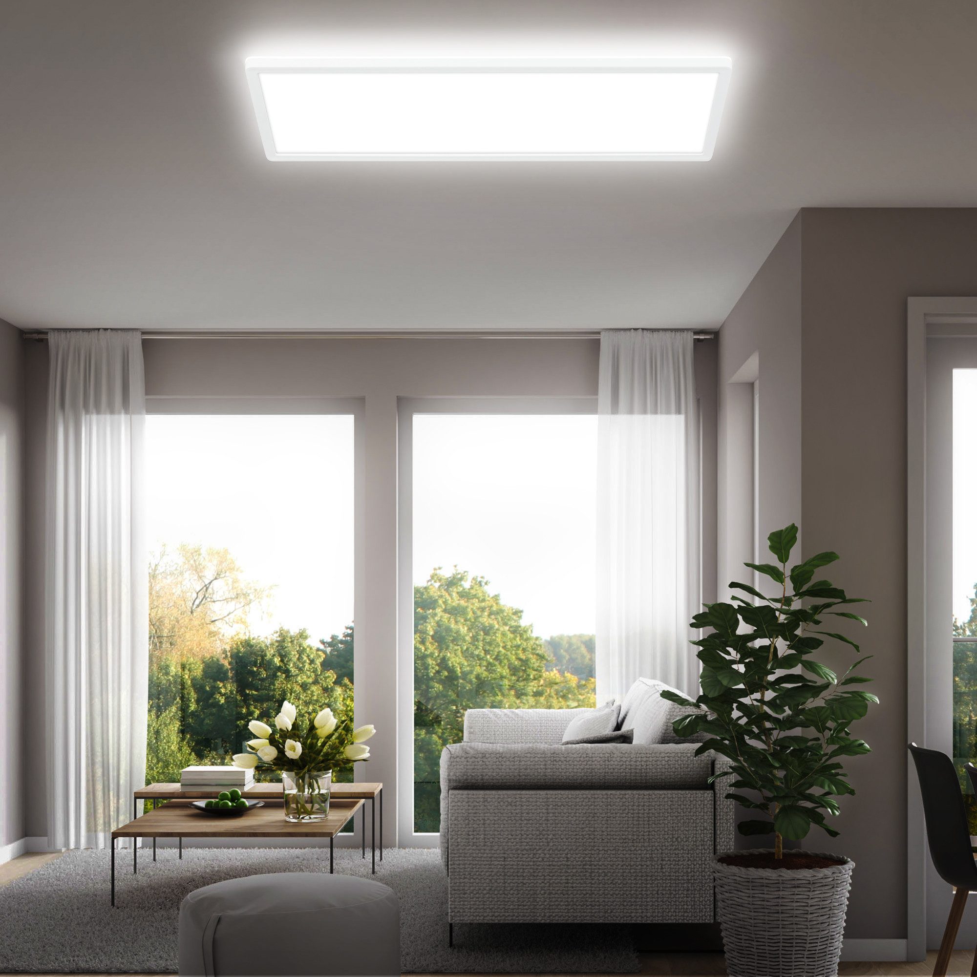B.K.Licht Led-plafondlamp BKL1602 Ultraflache Deckenlampe mit Backlight, LED Panel