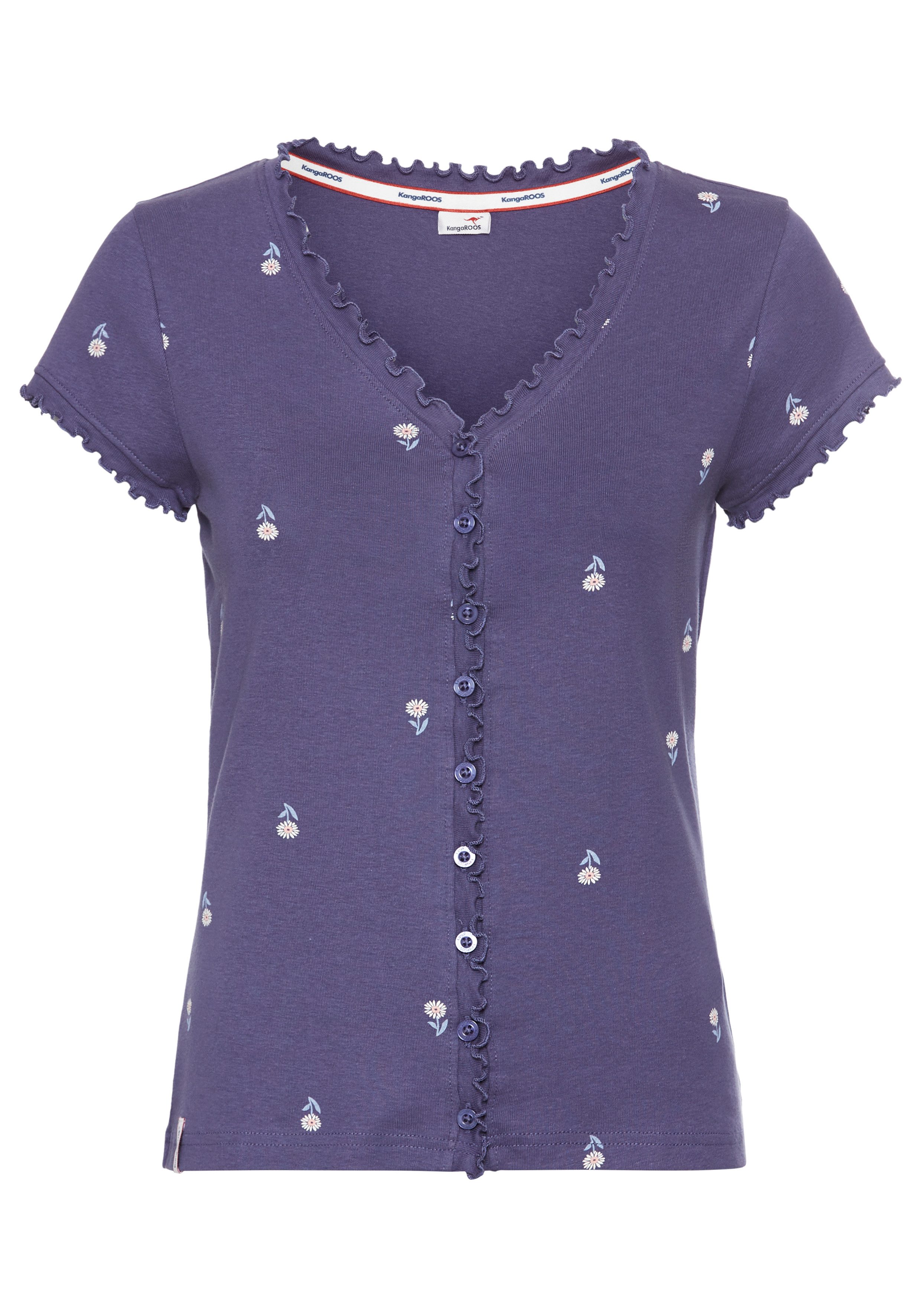 KangaROOS Shirt met korte mouwen korte mouw, figuuraccentuerend, van katoen