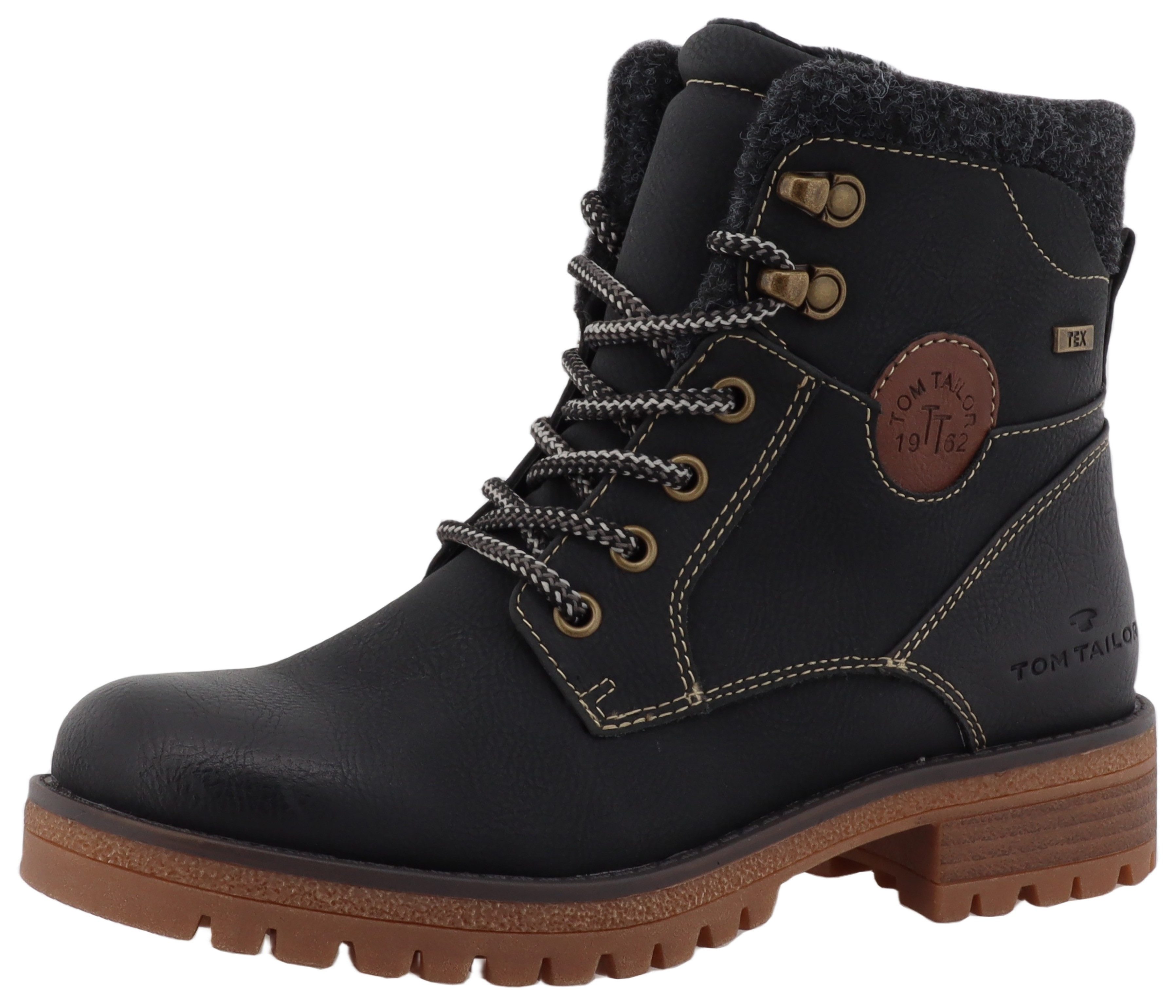 Tom Tailor Veterschoenen blokhak outdoorschoen veterschoenen met rits