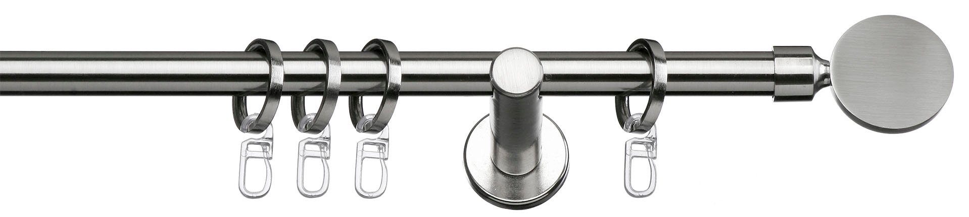 indeko Gordijnroede Rondo Complete set inclusief ringen en montagemateriaal (1 stuk) gordijnroedes maat Ø 16 mm x 200 cm zilver(kleur)