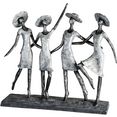 casablanca by gilde decoratief figuur skulptur 4 ladys, antik silber decoratief object, hoogte 34, antiek-finish, met teksthanger, woonkamer (1 stuk) zilver