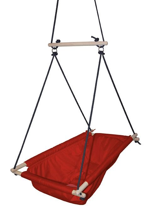 Roba® Hangmat Hangstoel, rood meegroeiende babyschommel met buikriem & bekleding