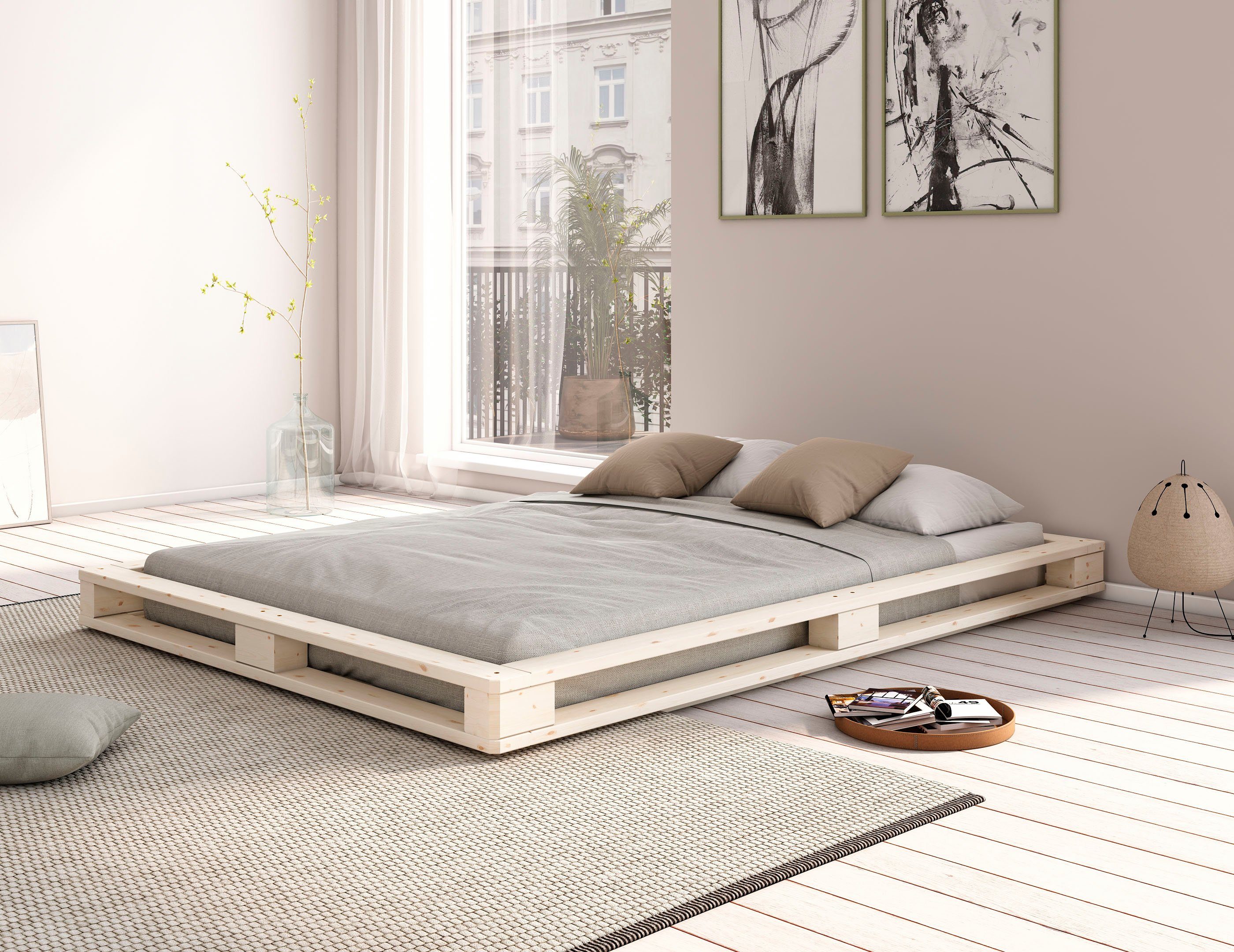 Home affaire Palletbed "PALO" BESTSELLER! Bed, gecertificeerd massief hout (grenen)