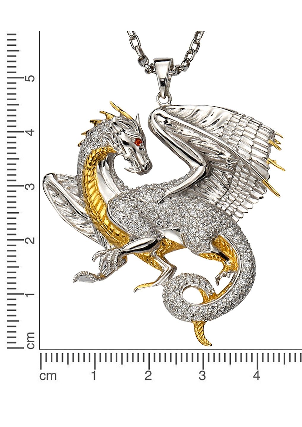 Firetti Kettinghanger Sieraad cadeau zilver 925 halssieraad hanger draak