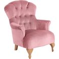 max winzer chesterfield-fauteuil clara met elegante knoopstiksels roze
