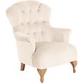 max winzer chesterfield-fauteuil clara met elegante knoopstiksels beige