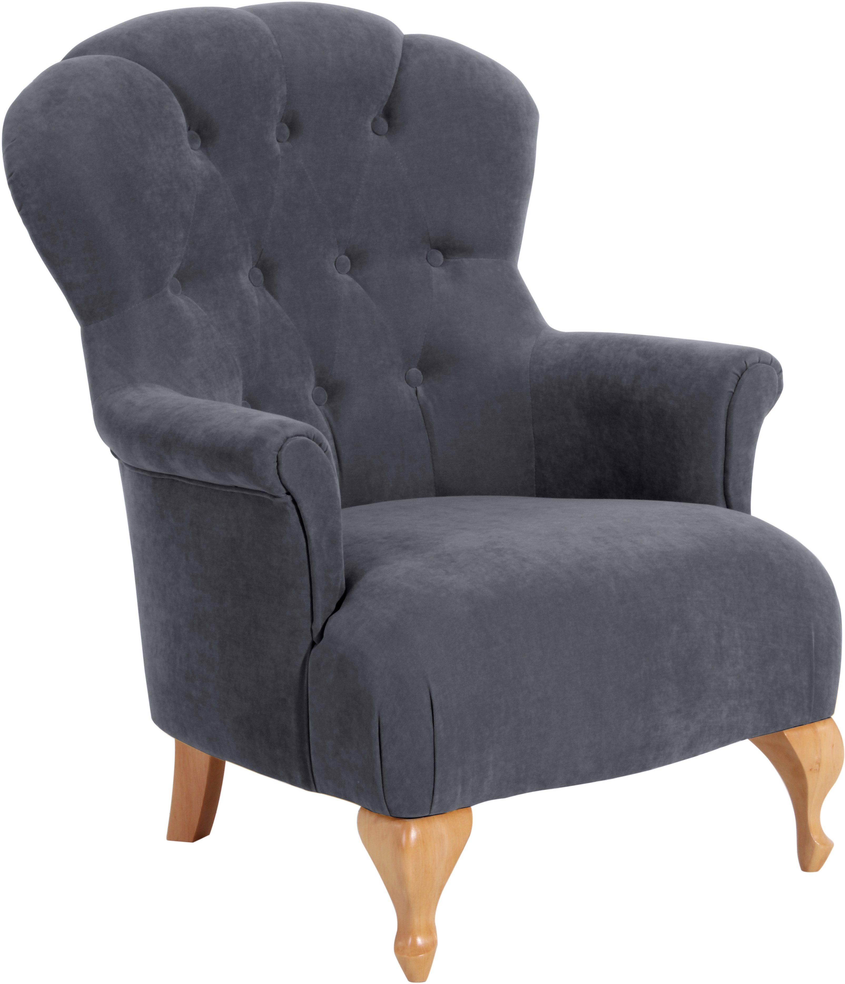 Max Winzer® Chesterfield-fauteuil Clara met elegante knoopstiksels