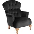 max winzer chesterfield-fauteuil clara met elegante knoopstiksels zwart