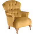 max winzer chesterfield-fauteuil clara met elegante knoopstiksels geel