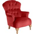 max winzer chesterfield-fauteuil clara met elegante knoopstiksels rood