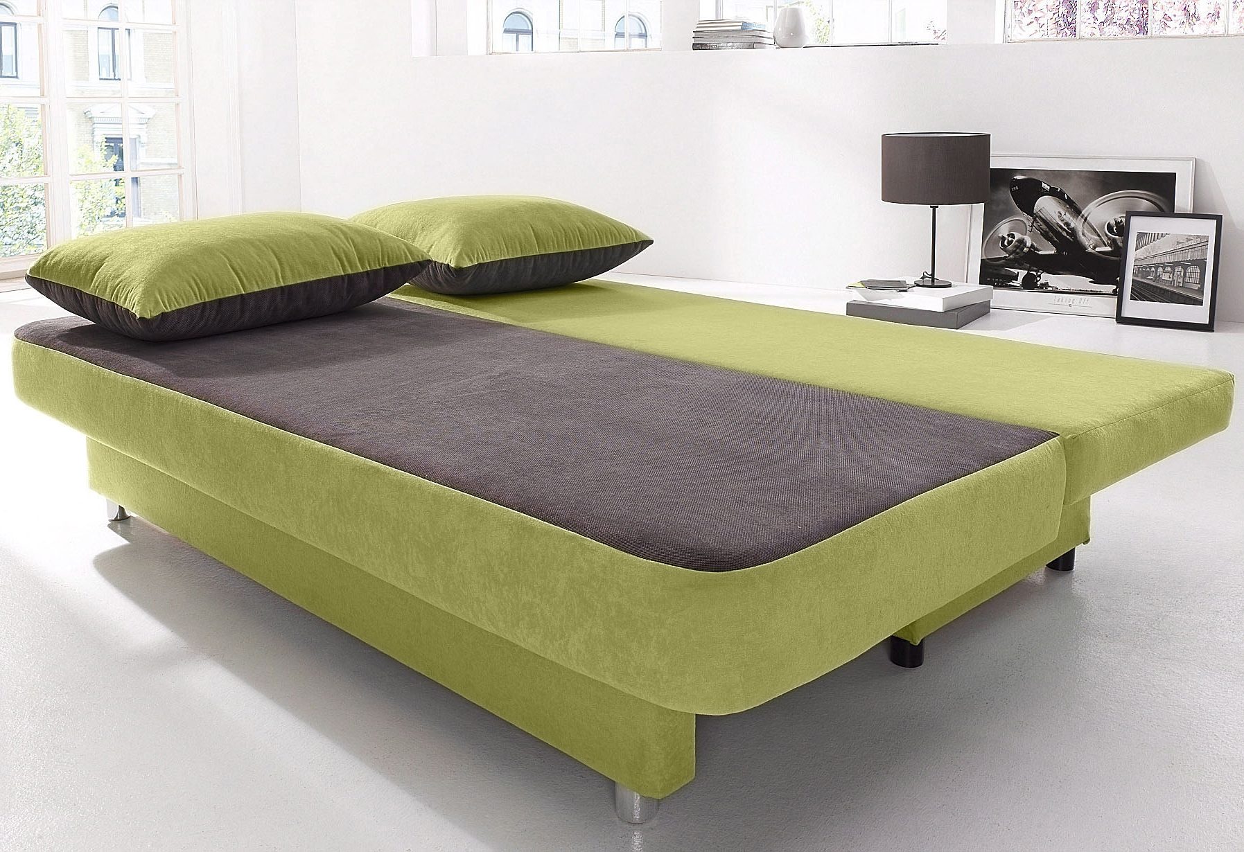 COLLECTION AB Slaapbank ULLA inclusief bedfunctie en opbergruimte Slaapbank, bedfunctie, bedlade, incl. rugkussens, armleuningkussens