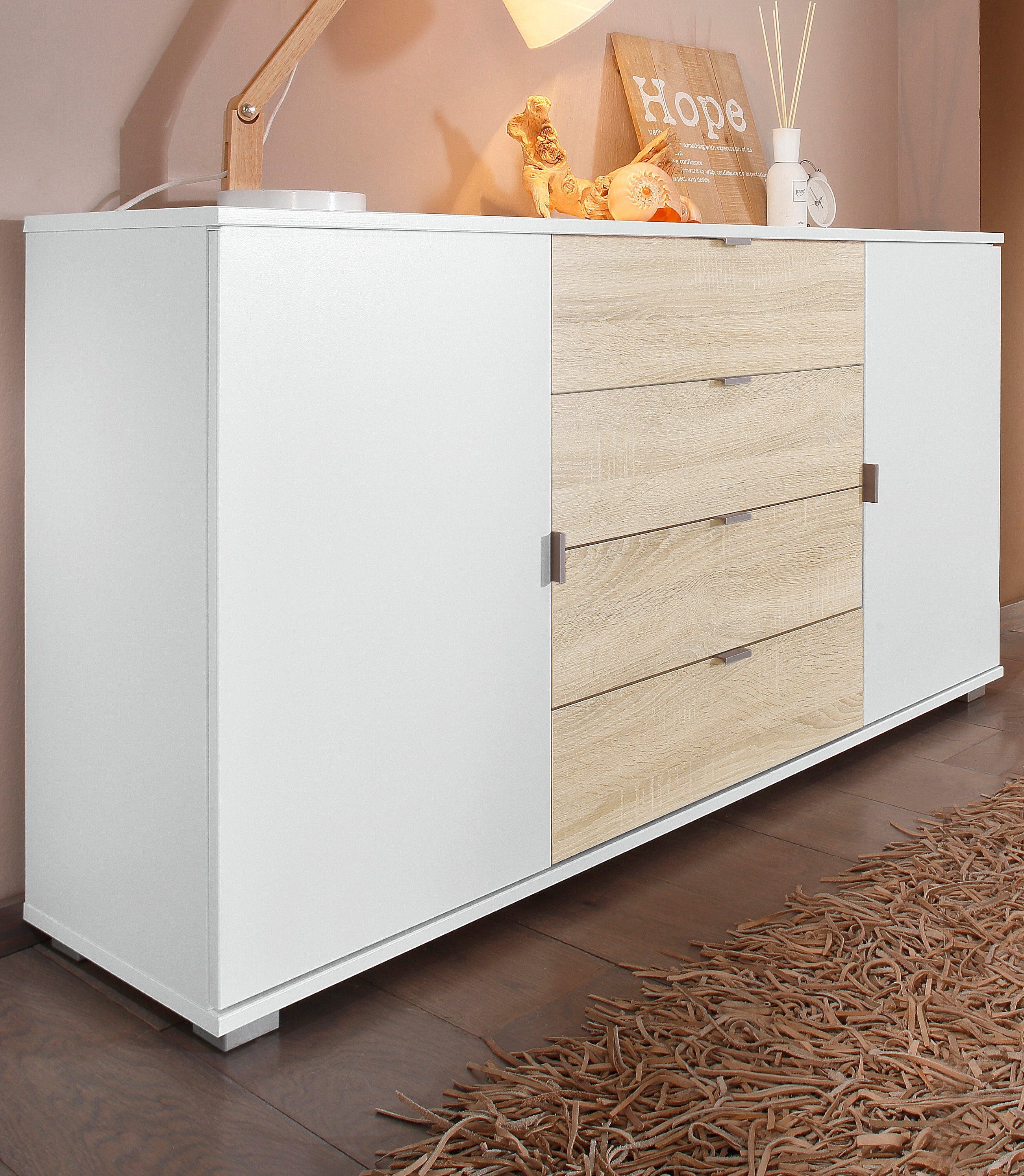 priess Dressoir Breedte 123 cm dressoirs maat 123x38x71 cm beige