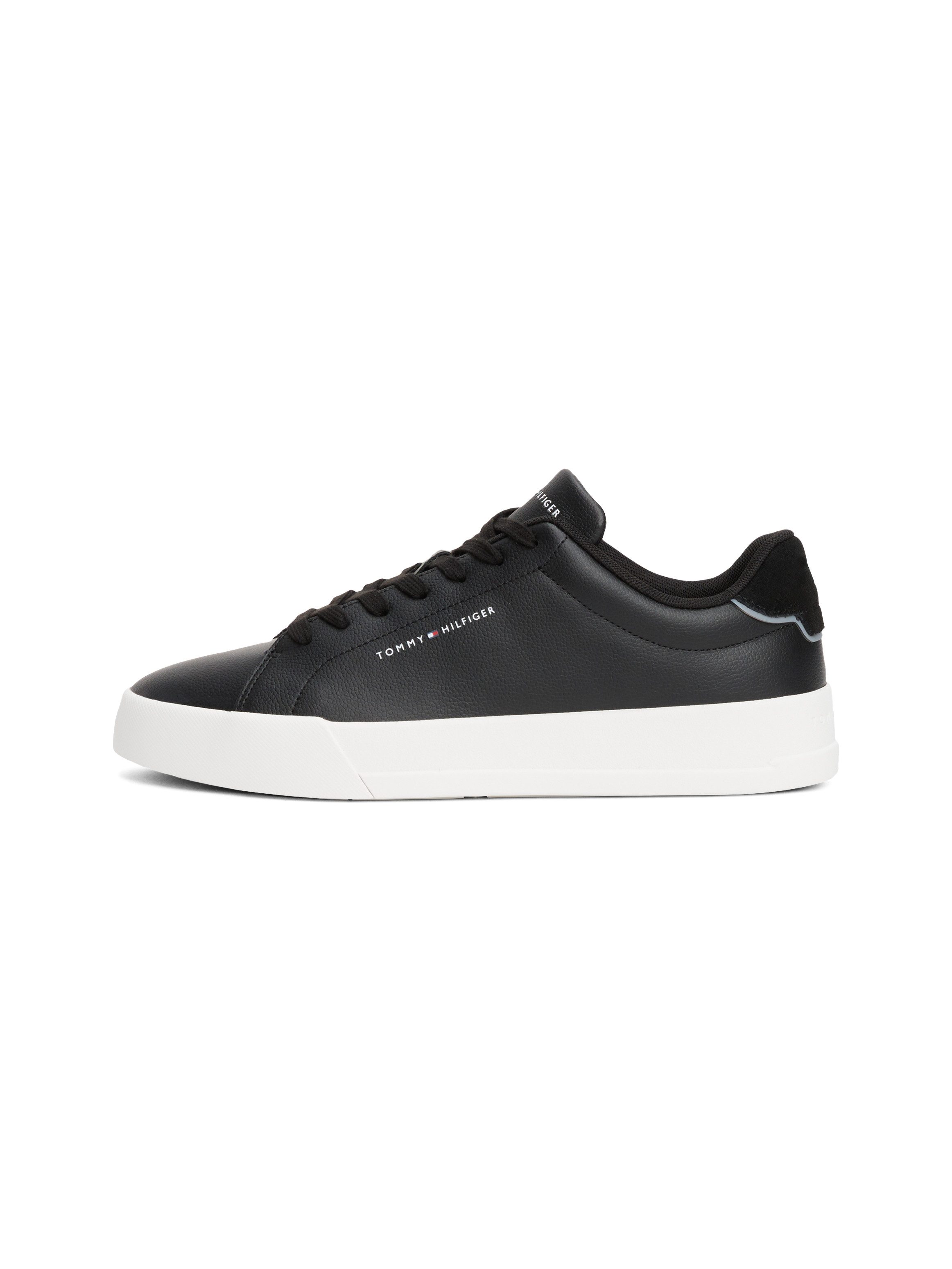 Tommy Hilfiger Sneakers TH COURT LTH DETAIL ESS , vrijetijdsschoen, lage schoen, veterschoen met zijlijk logo-opdruk