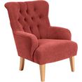 max winzer chesterfield-fauteuil bradley met elegante knoopstiksels rood