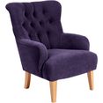 max winzer chesterfield-fauteuil bradley met elegante knoopstiksels paars