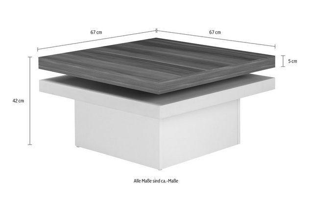 Salontafel met draaibaar tafelblad Salontafel met draaibaar tafelblad