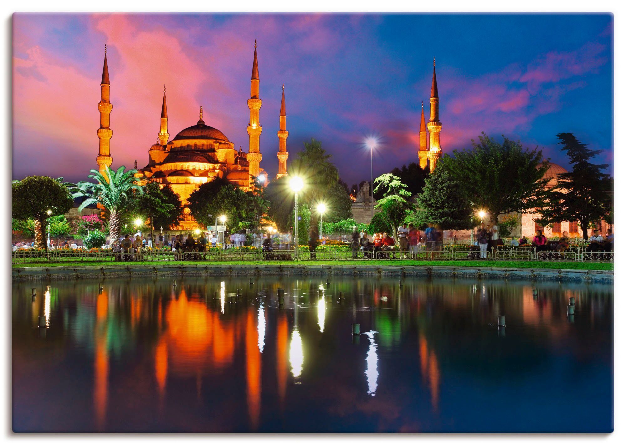 Artland Artprint Blauwe moskee in Istanbul - Turkije in vele afmetingen & productsoorten -artprint op linnen, poster, muursticker / wandfolie ook geschikt voor de badkamer (1 stuk)
