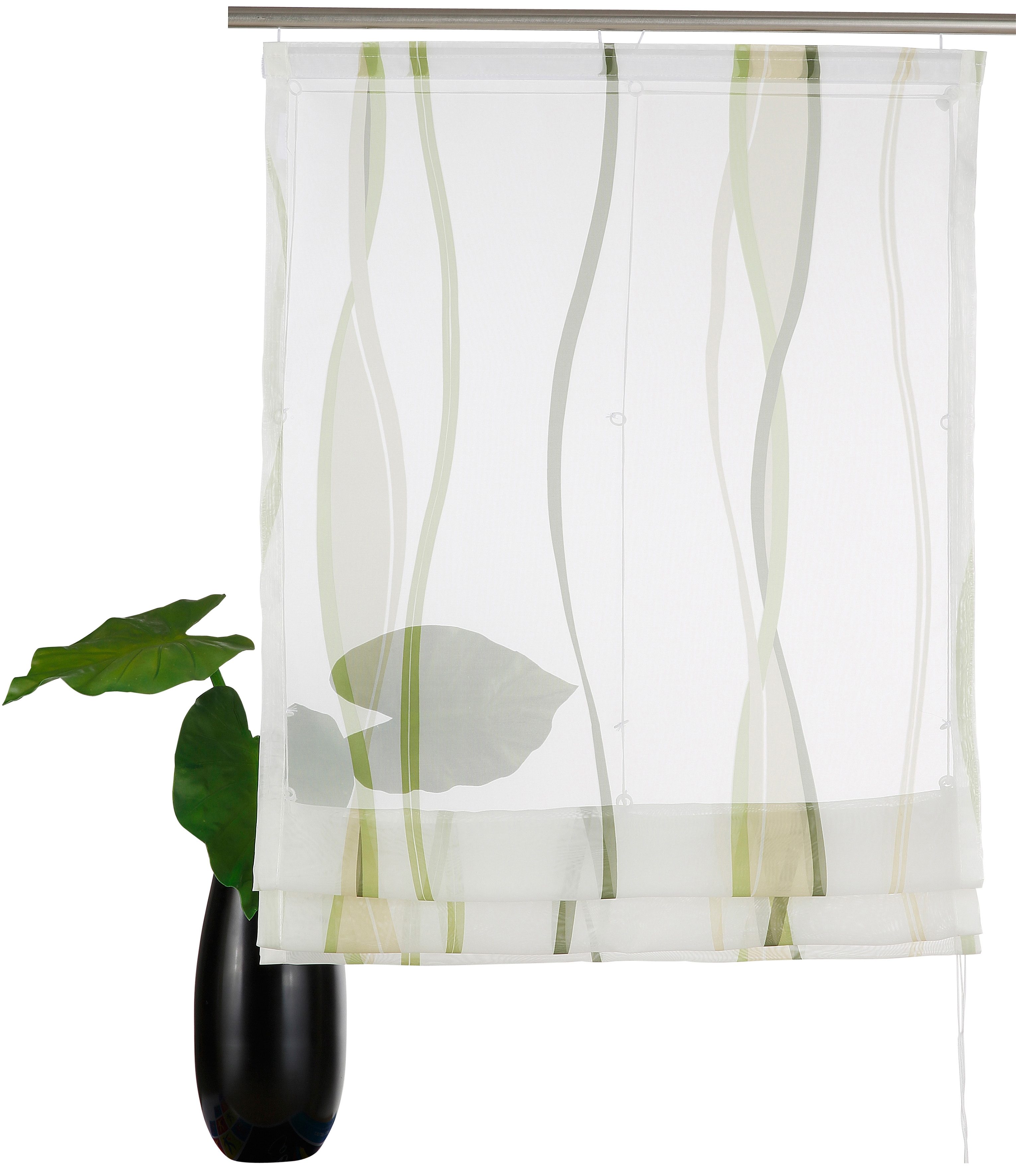 my home Romeins rolgordijn Dimona Transparant, voile, polyester, golven (1 stuk)