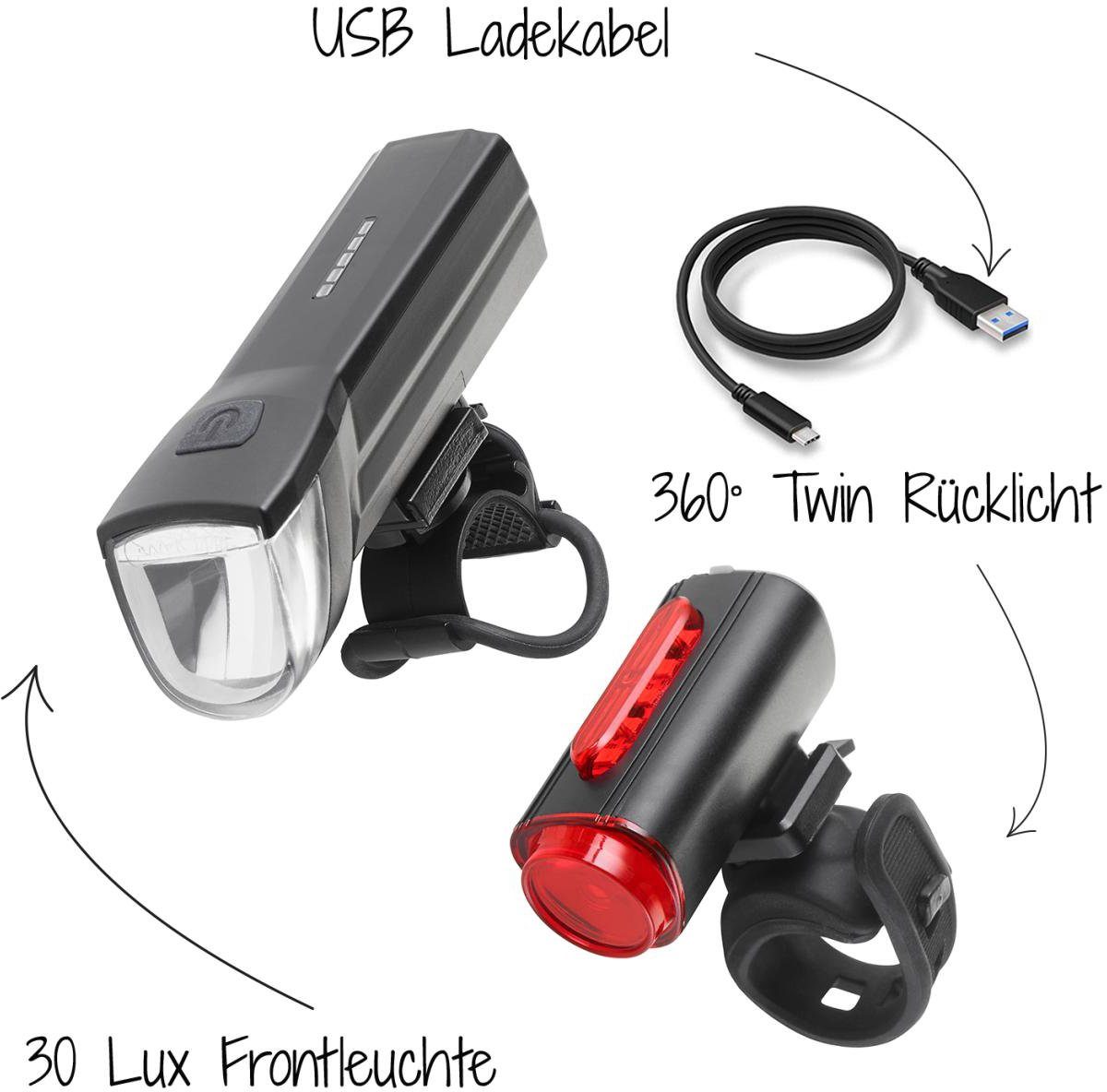 Fischer Fietsverlichting Visser led verlichtingsset met 360Â° vloerlamp (set, 3-delig)