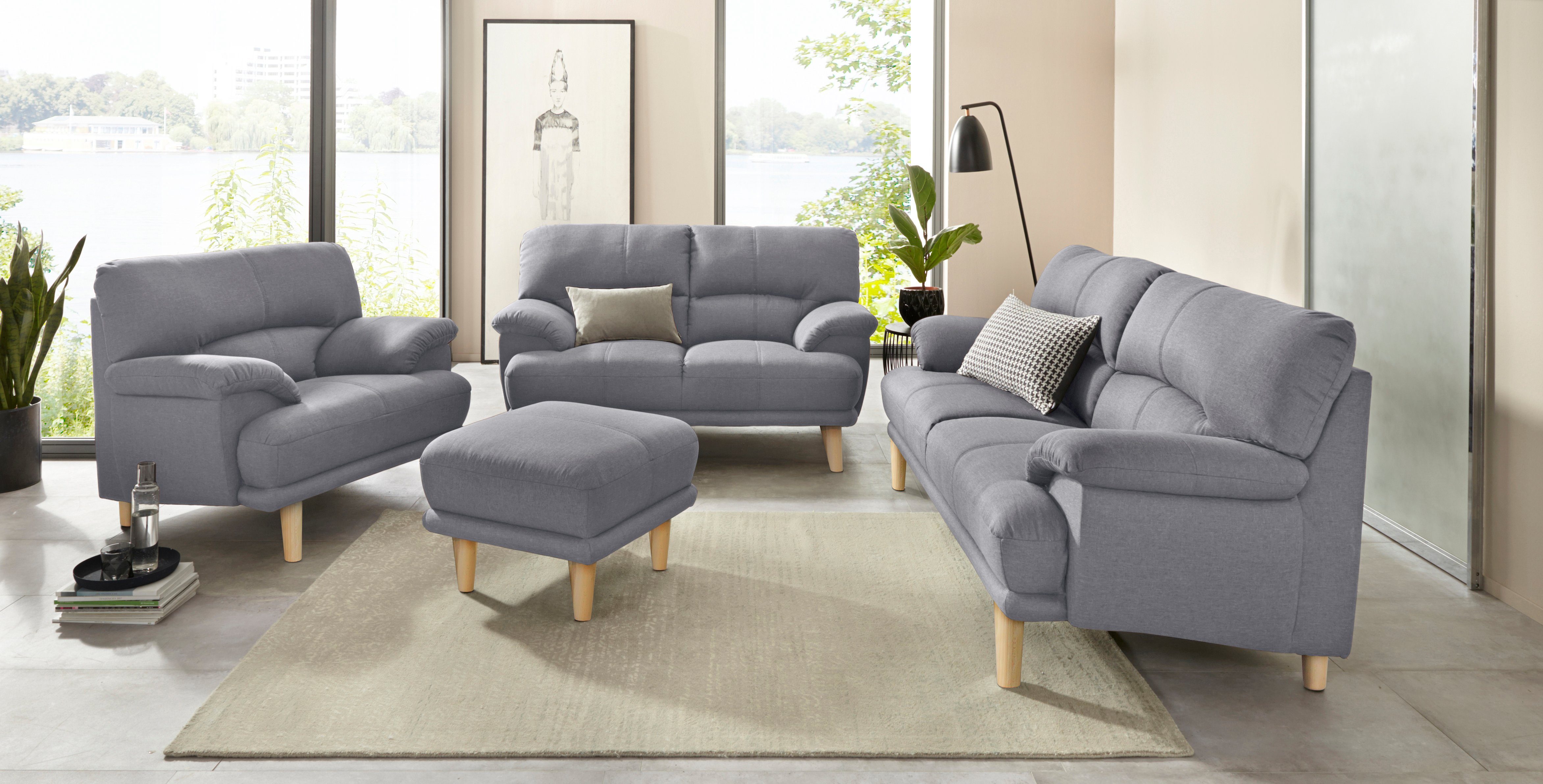 TRENDMANUFAKTUR 2-zitsbank Cecilia, Italiaans design, geweldige details hoog zitcomfort en extra comfortabele armleuningen