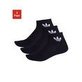 adidas originals sportsokken mid-cut crew sokken, 3 paar met klassiek driebladerenlogo (3 paar) zwart