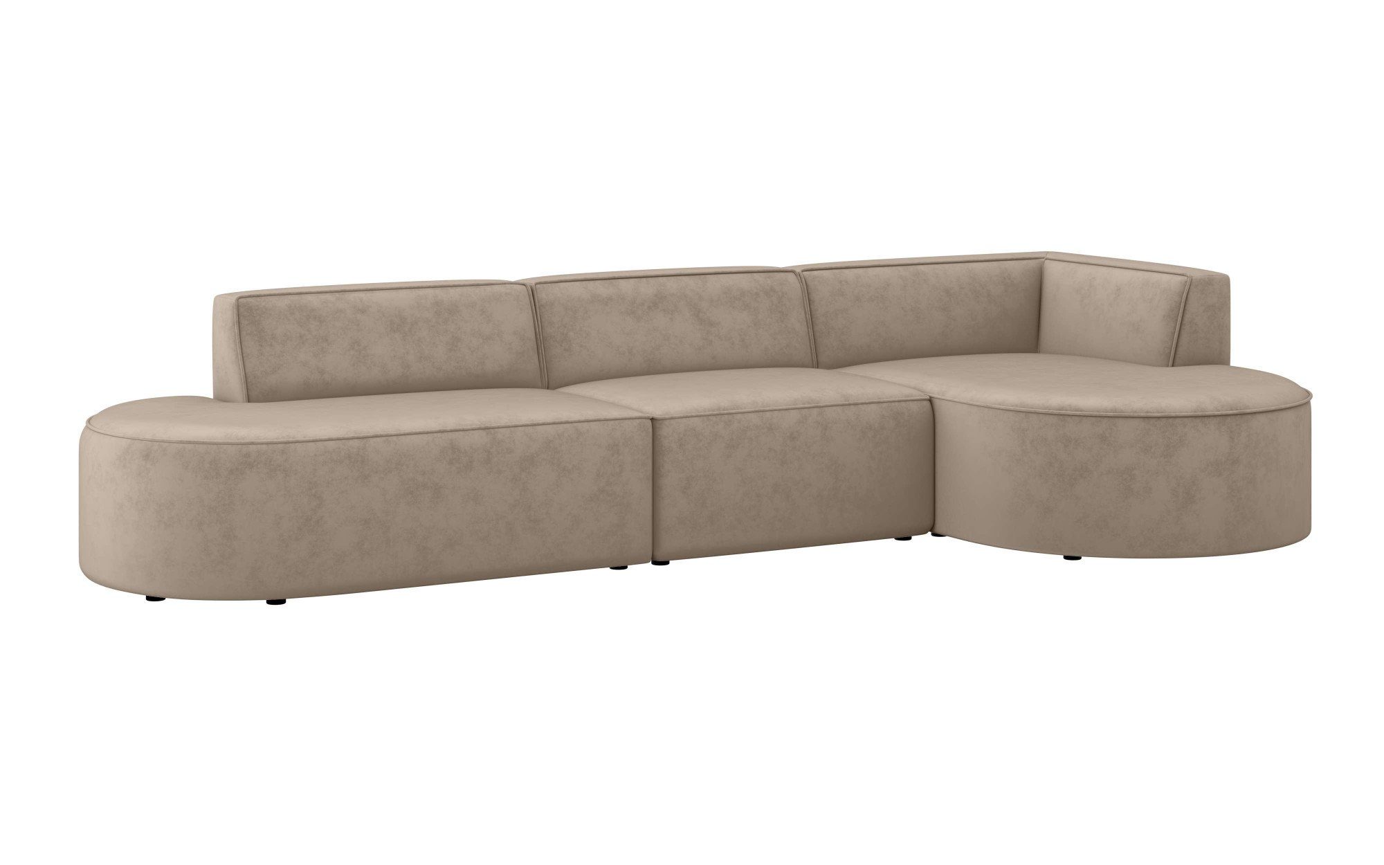 andas Hoekbank EIVIND designerbank met ottomane rechts/links, B/D/H: 343/159/72 cm