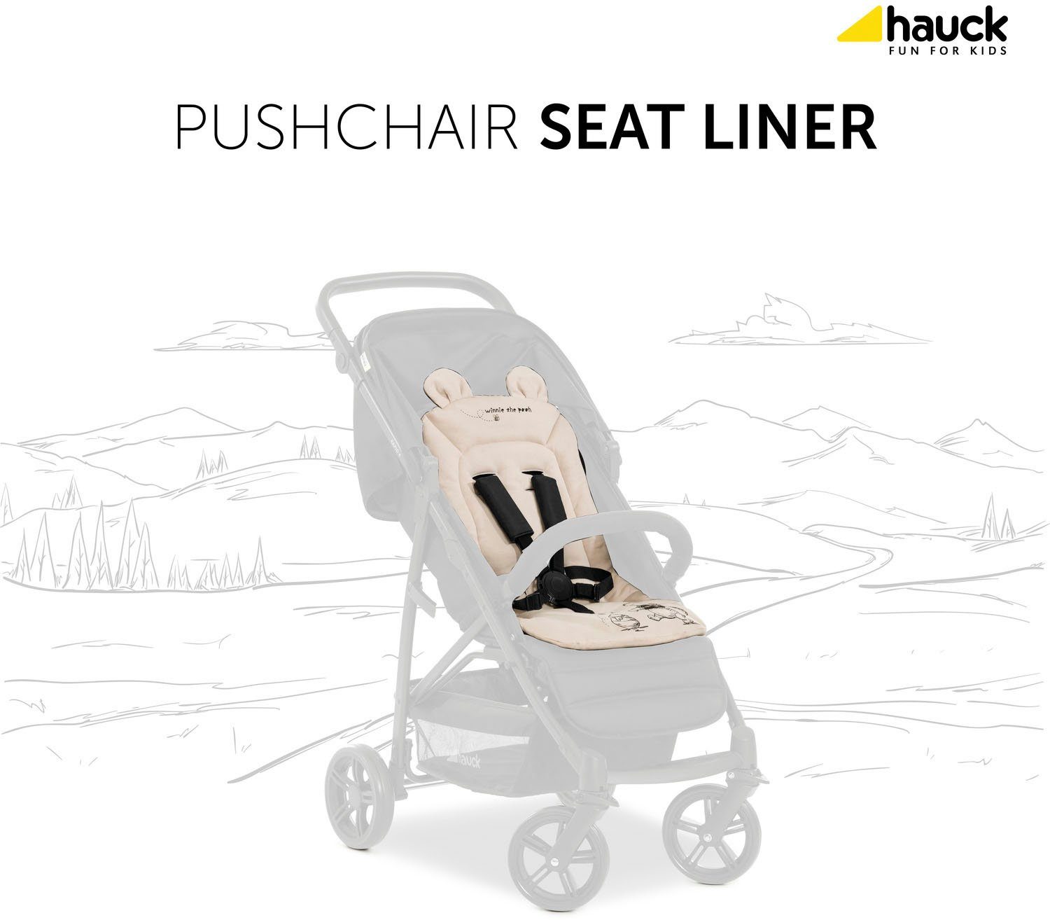 Hauck Zitkussen voor kinderwagens Seat Liner, Winnie the Pooh beige