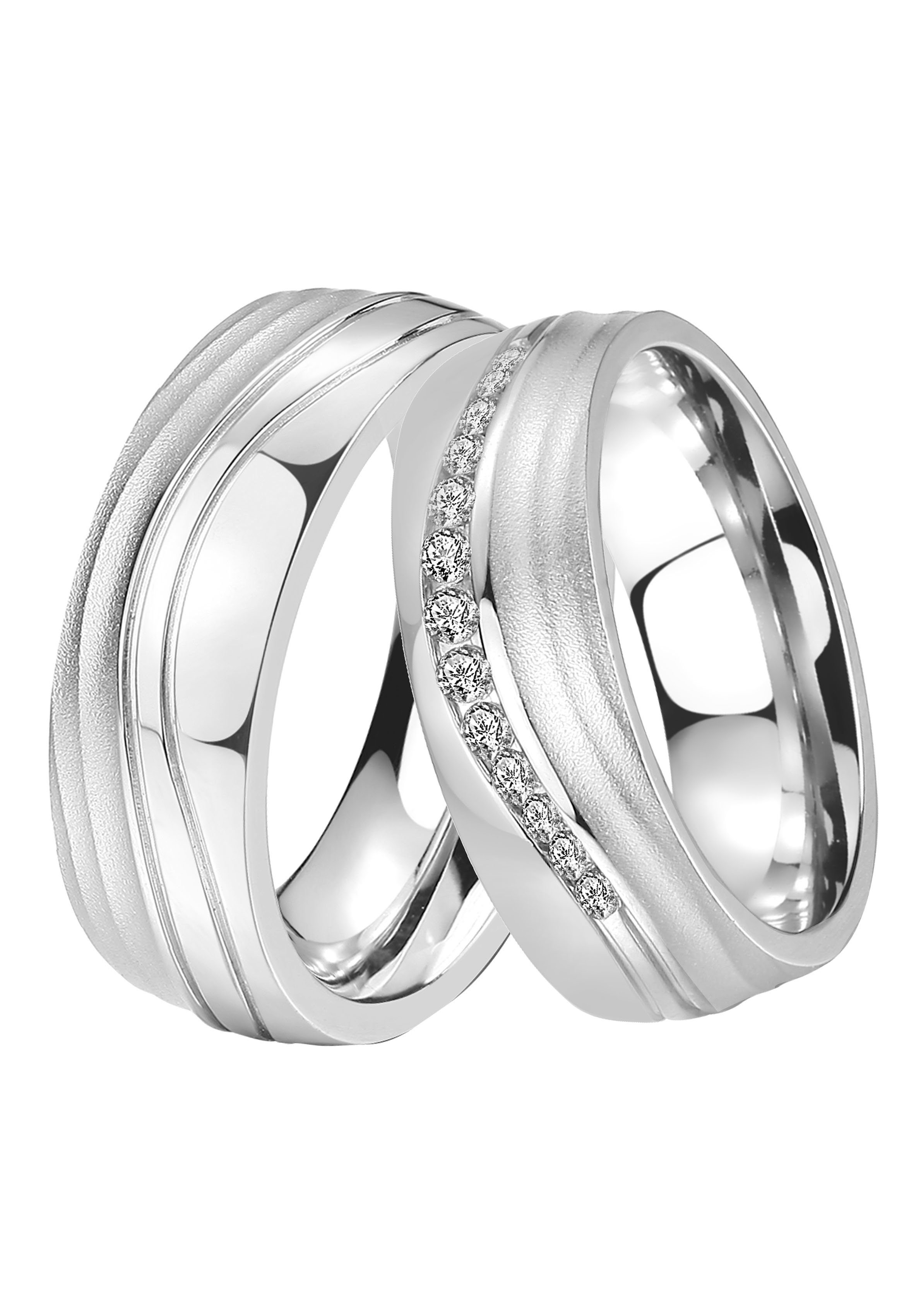 DOOSTI Trouwring Sieraden cadeau roestvrijstalen trouwring partnerring LIEBE unisex ringen maat 56 zilver(kleur)