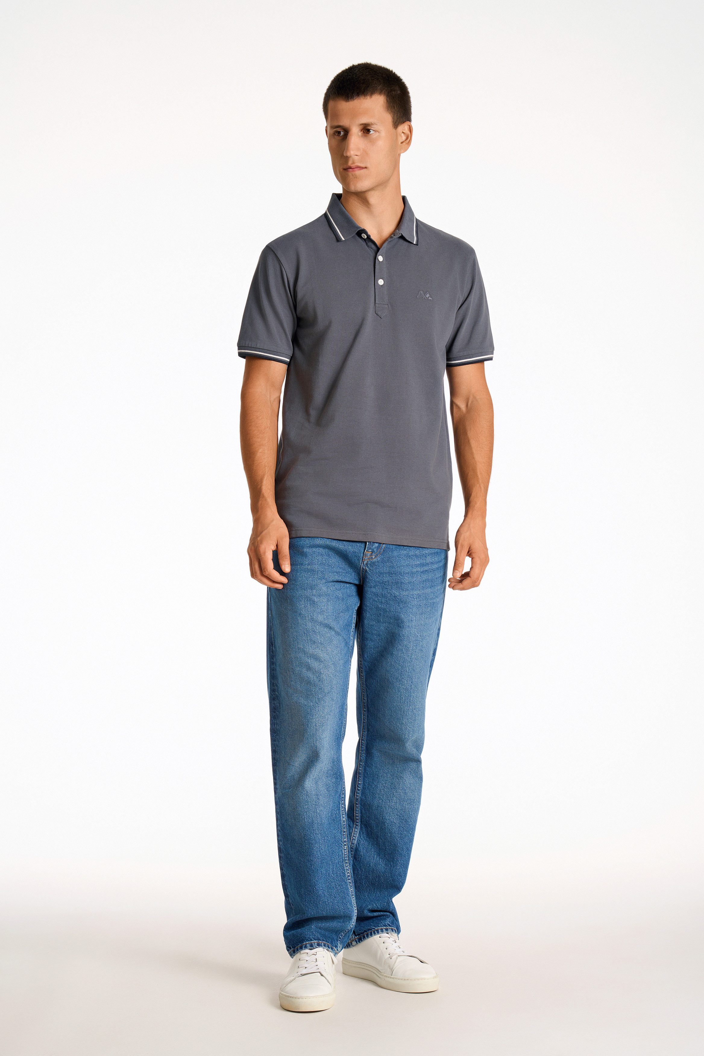LINDBERGH Poloshirt met logo-borduursel en contrasterende boorden