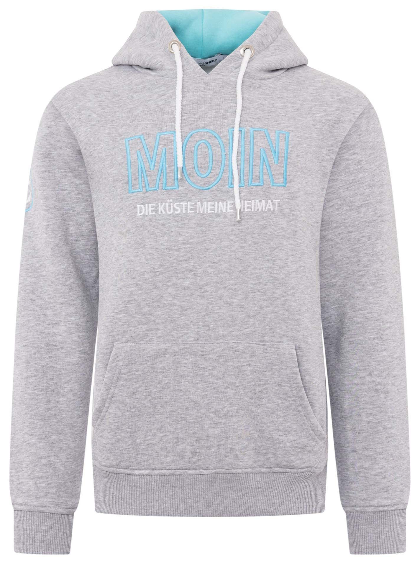 Zwillingsherz Hoodie Moin met geborduurd inscriptie en ankerontwerp op de mouw