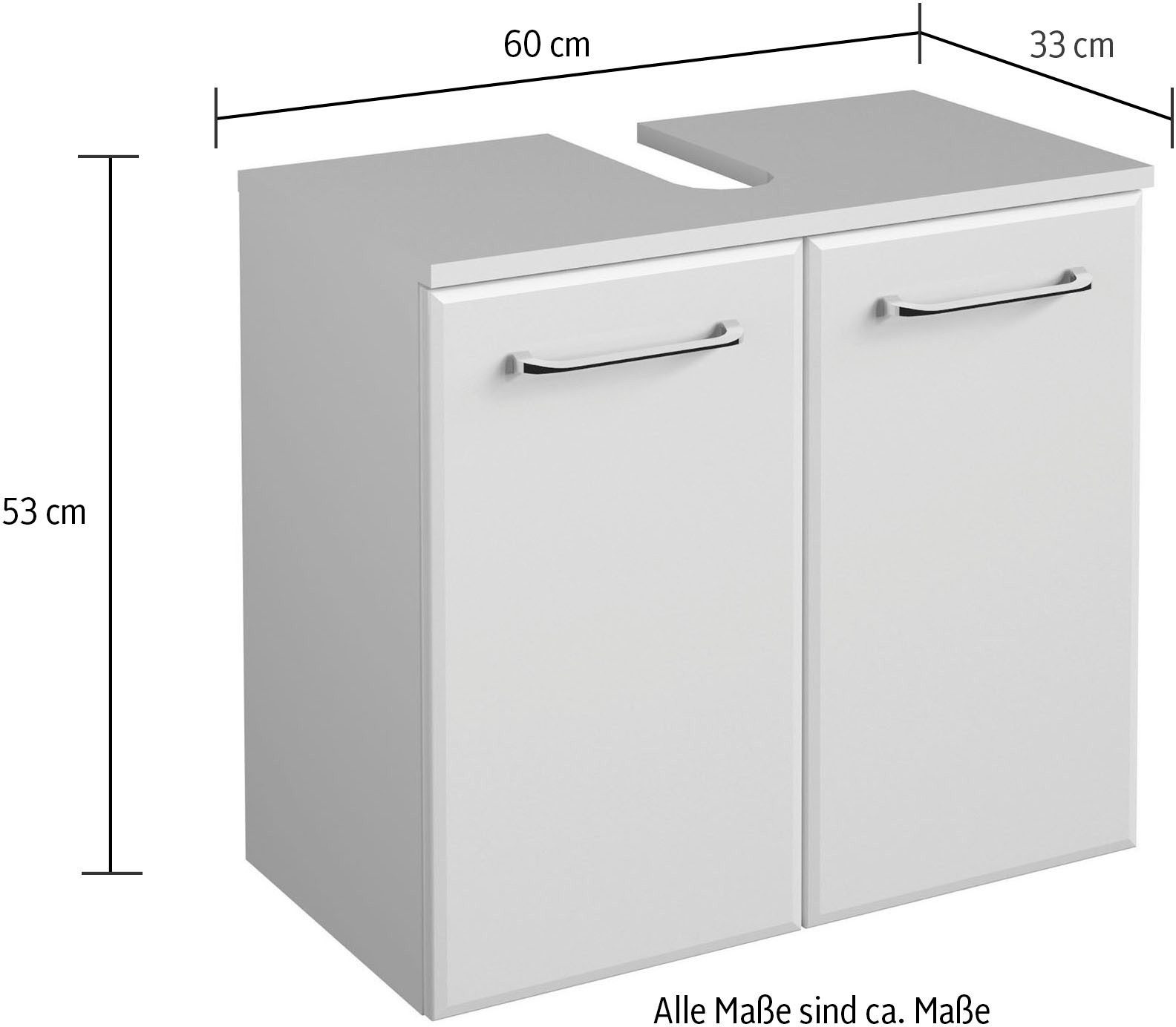 Saphir Badmeubelset Quickset 2-delig, wastafelonderkast en LED-spiegelkast zonder wastafel, incl. deurdempers, 5 deuren, 6 legplanken (set)