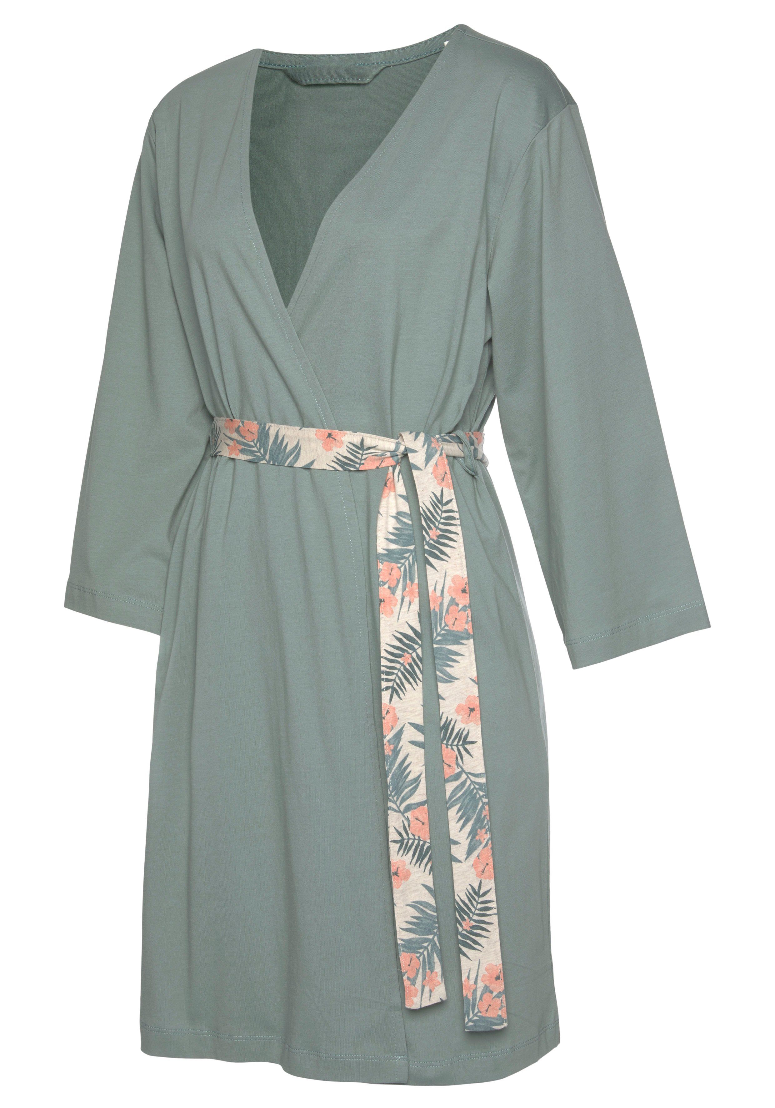 Lascana Kimono in uni en print all-over