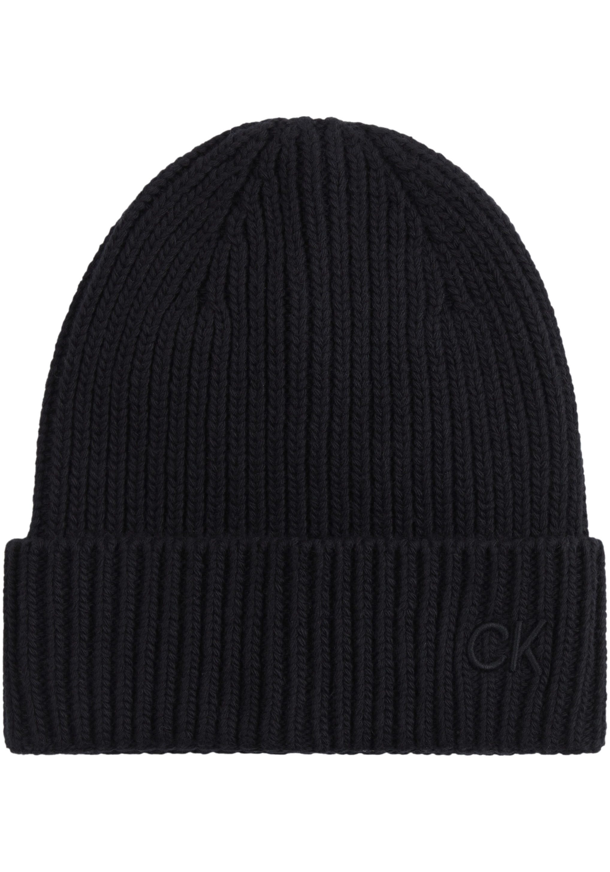 Calvin Klein Beanie CK EMBROIDERY COTTON RIB BEANIE