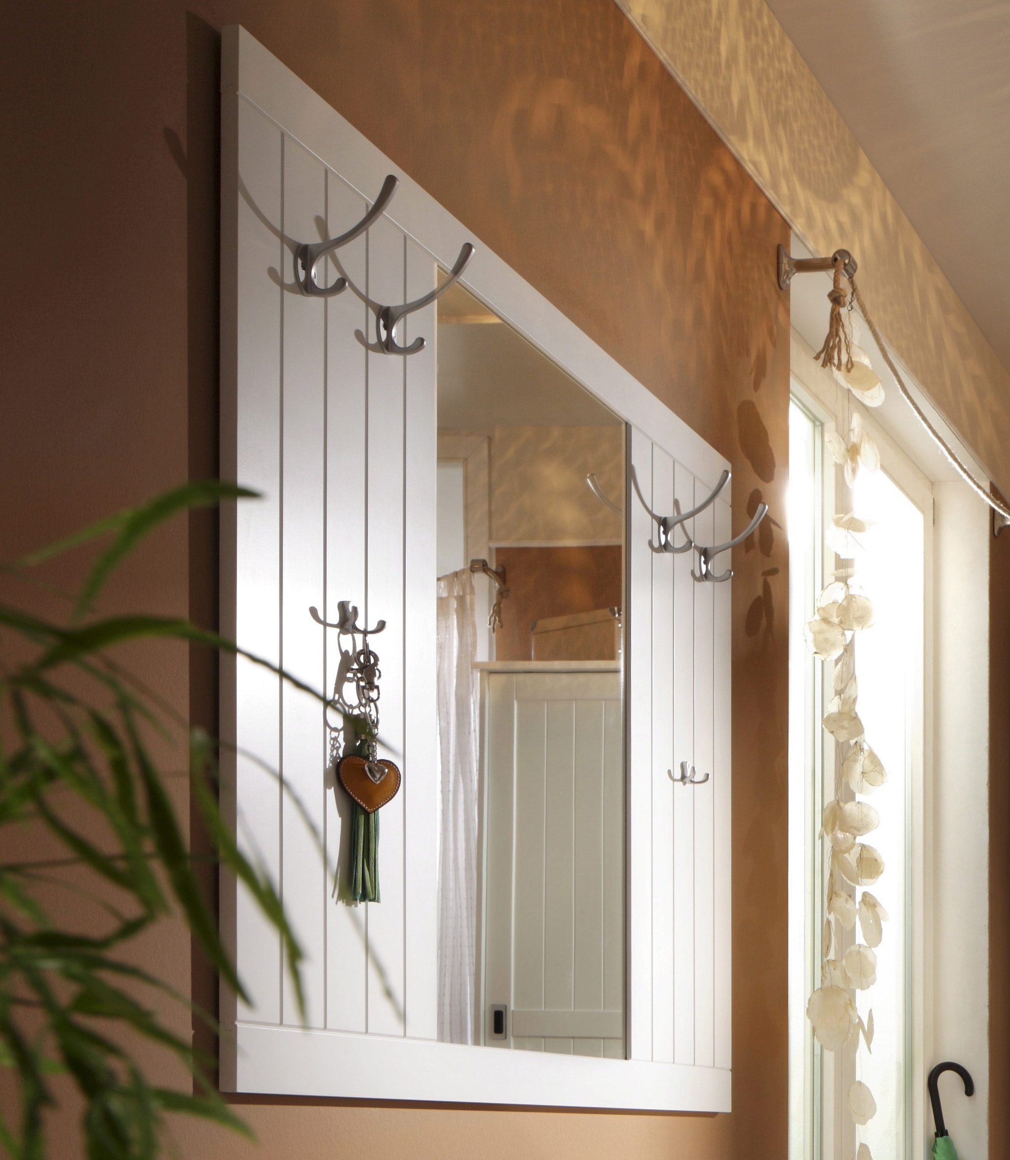Home affaire Kapstokpaneel Nekso met spiegel, breedte 116 cm, van mdf of massief hout, fsc