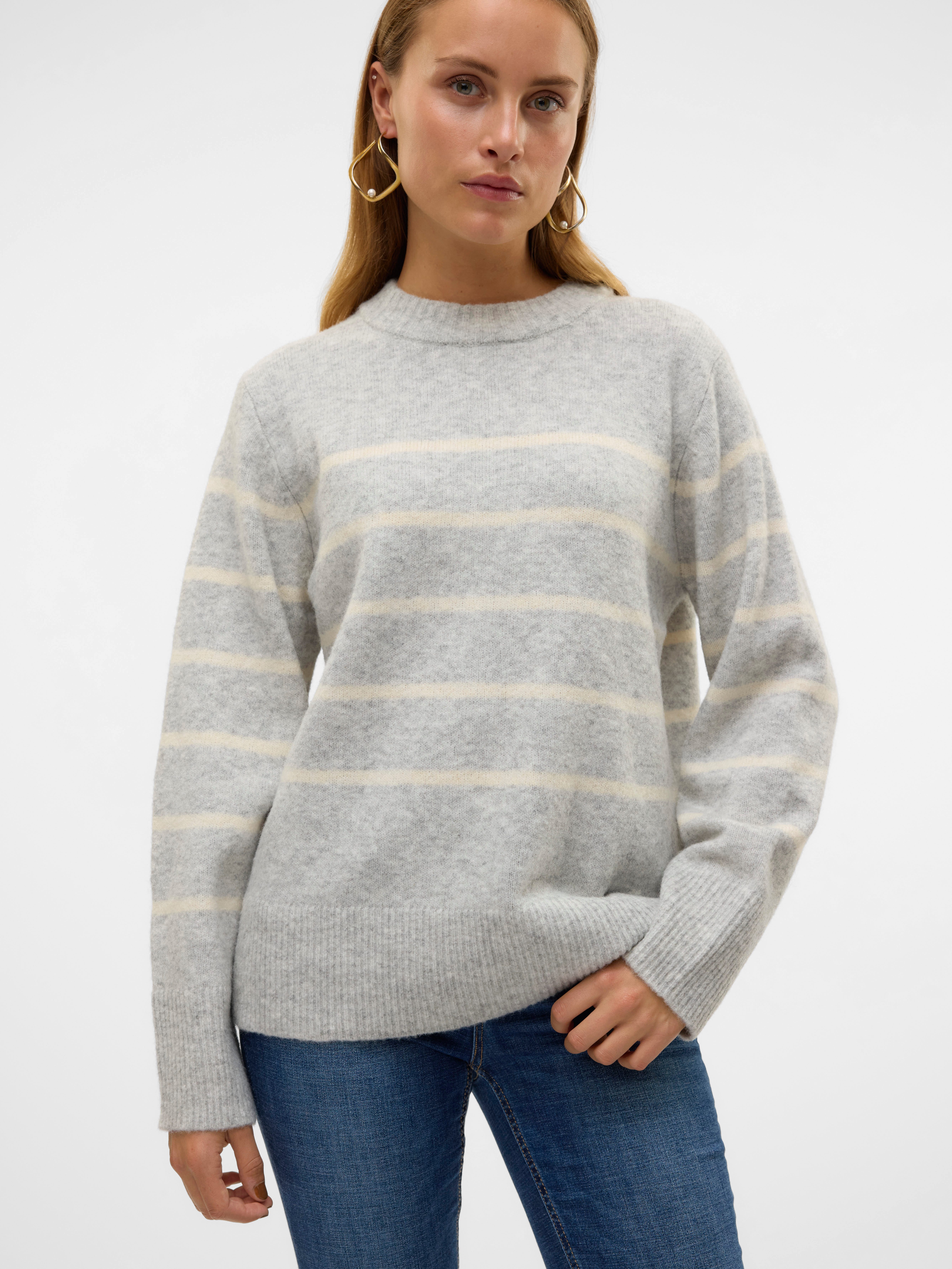 Vero Moda Gebreide trui VMFLAWLESS LS O-NECK PULLOVER GA NOOS