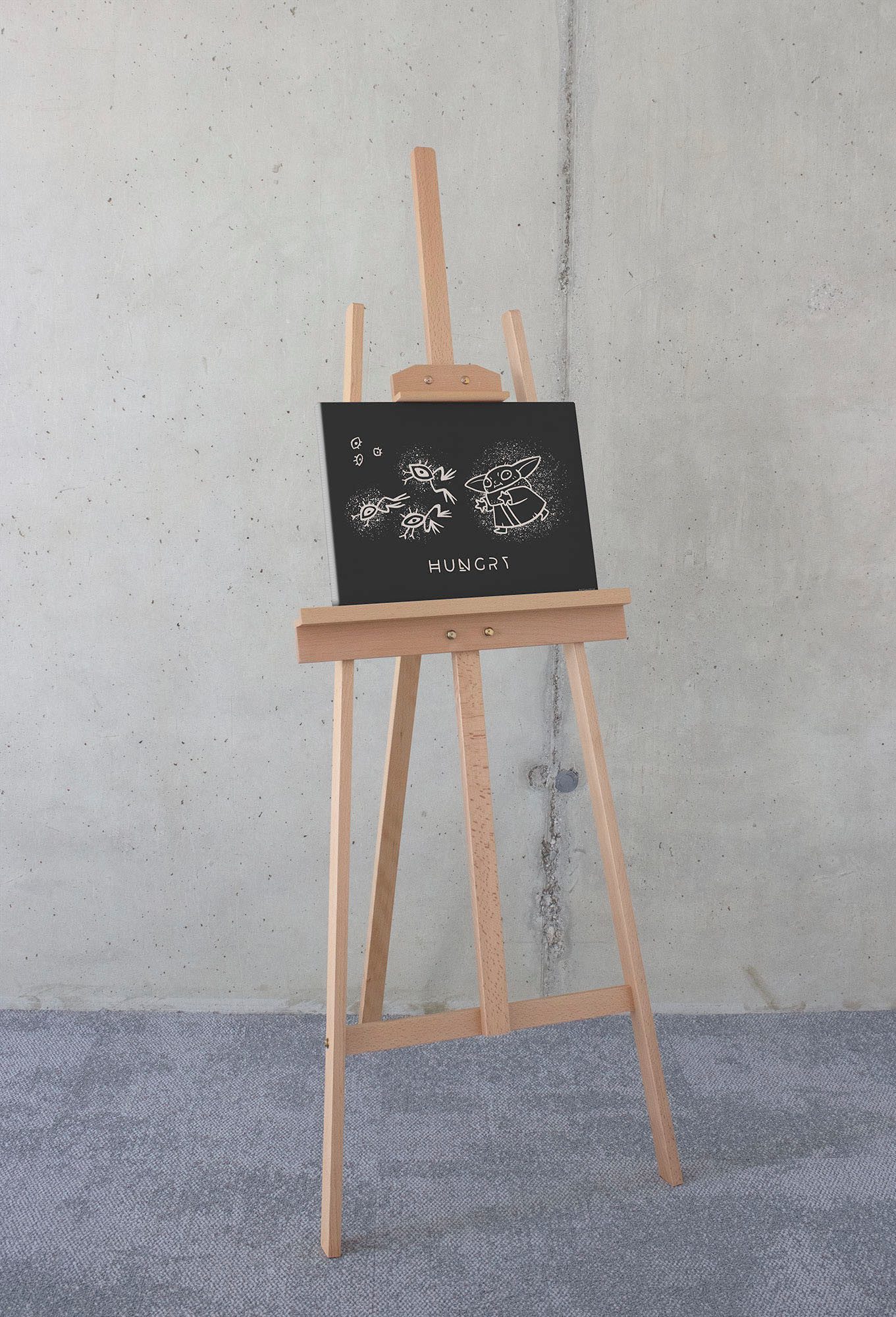 Komar Artprint op linnen Keilrahmenbild - The Mandalorian Grogu Snackin' - Größe 40 x 30 cm (1 stuk)